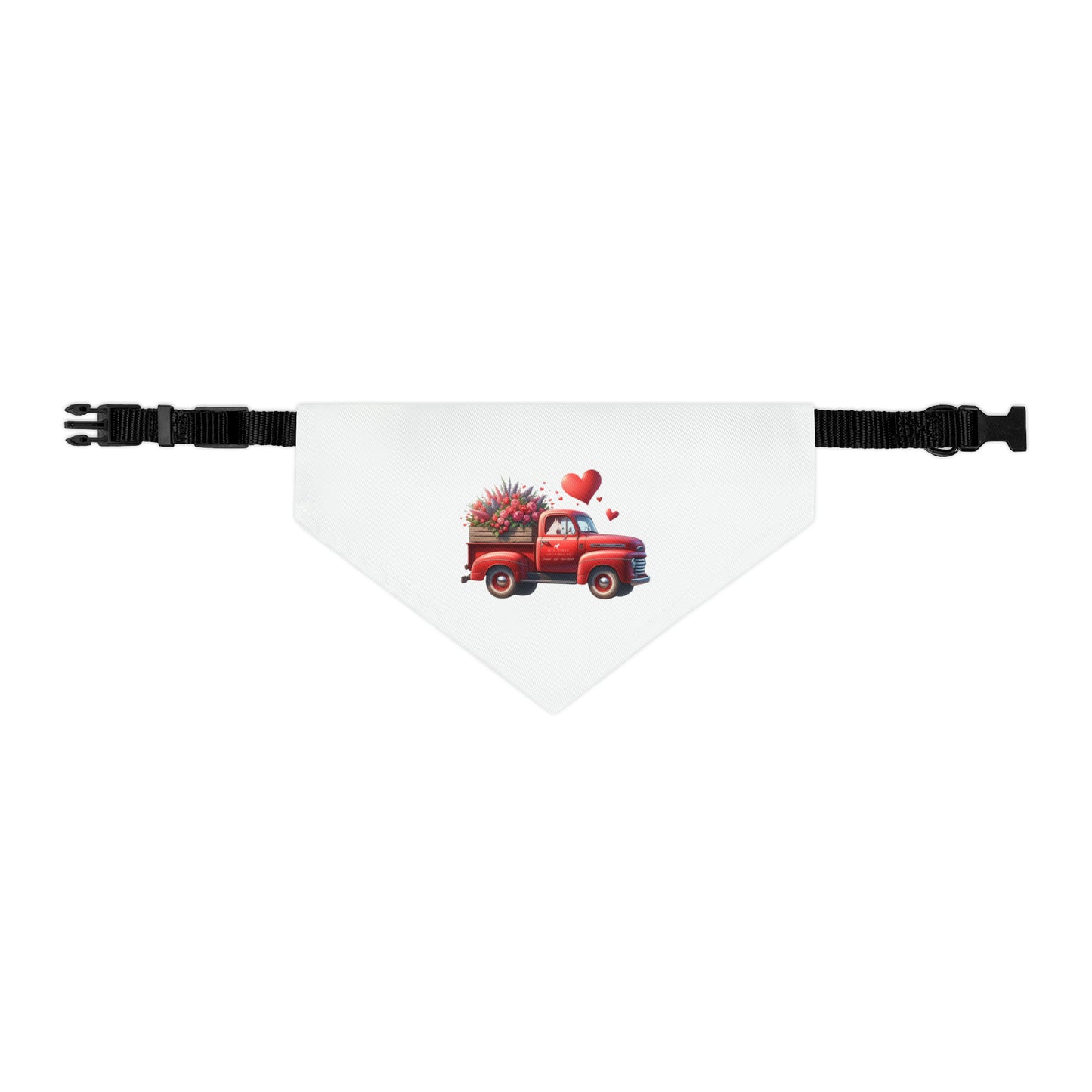 Valentine's Day Bull Terrier Truck Pet Bandana Collar