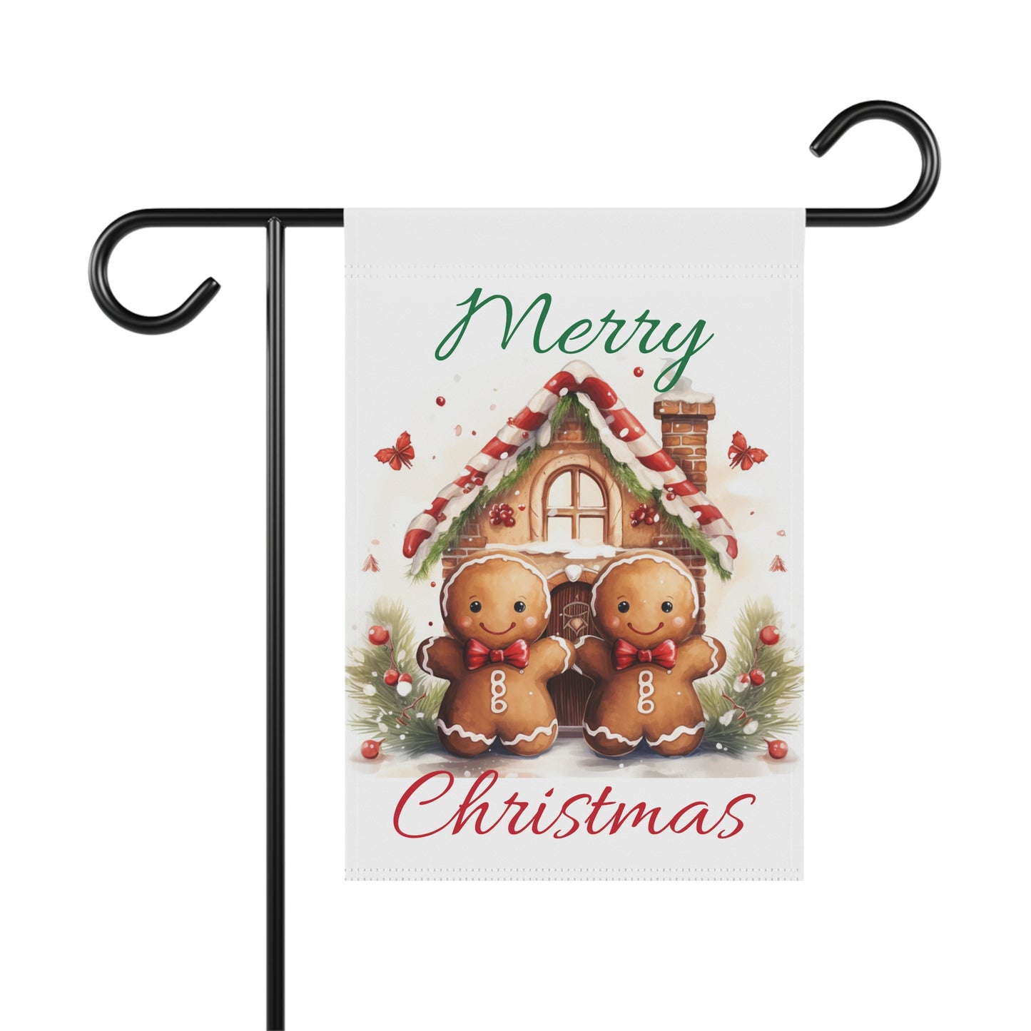Merry Christmas Gingerbread People Garden & House Banner
