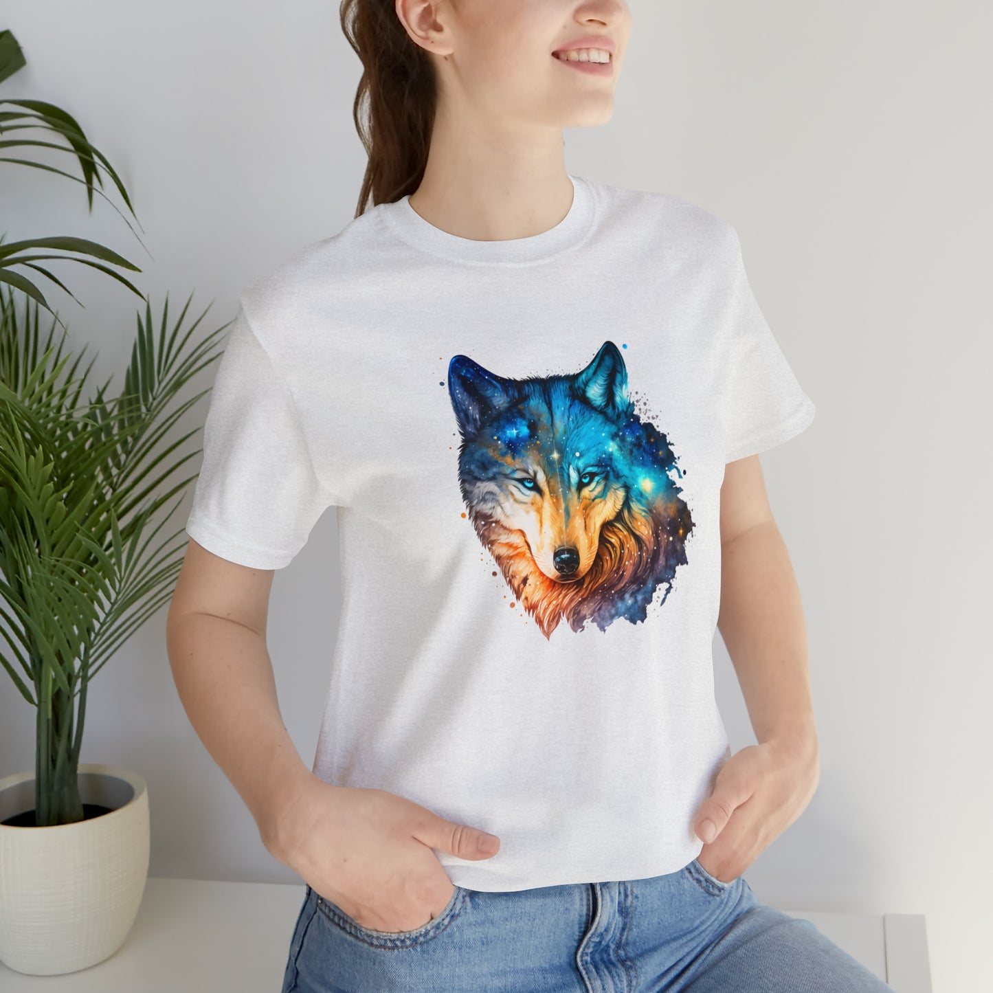 Unisex Jersey Short Sleeve Watercolor Wolf Tee