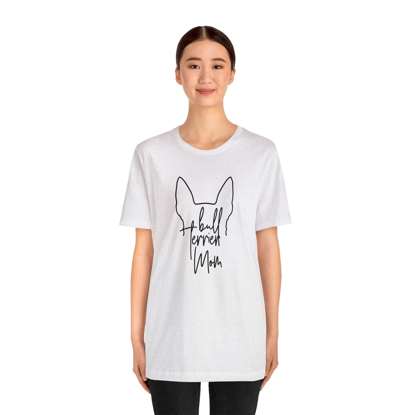 Bull Terrier Mom Outline Unisex Jersey Short Sleeve Tee