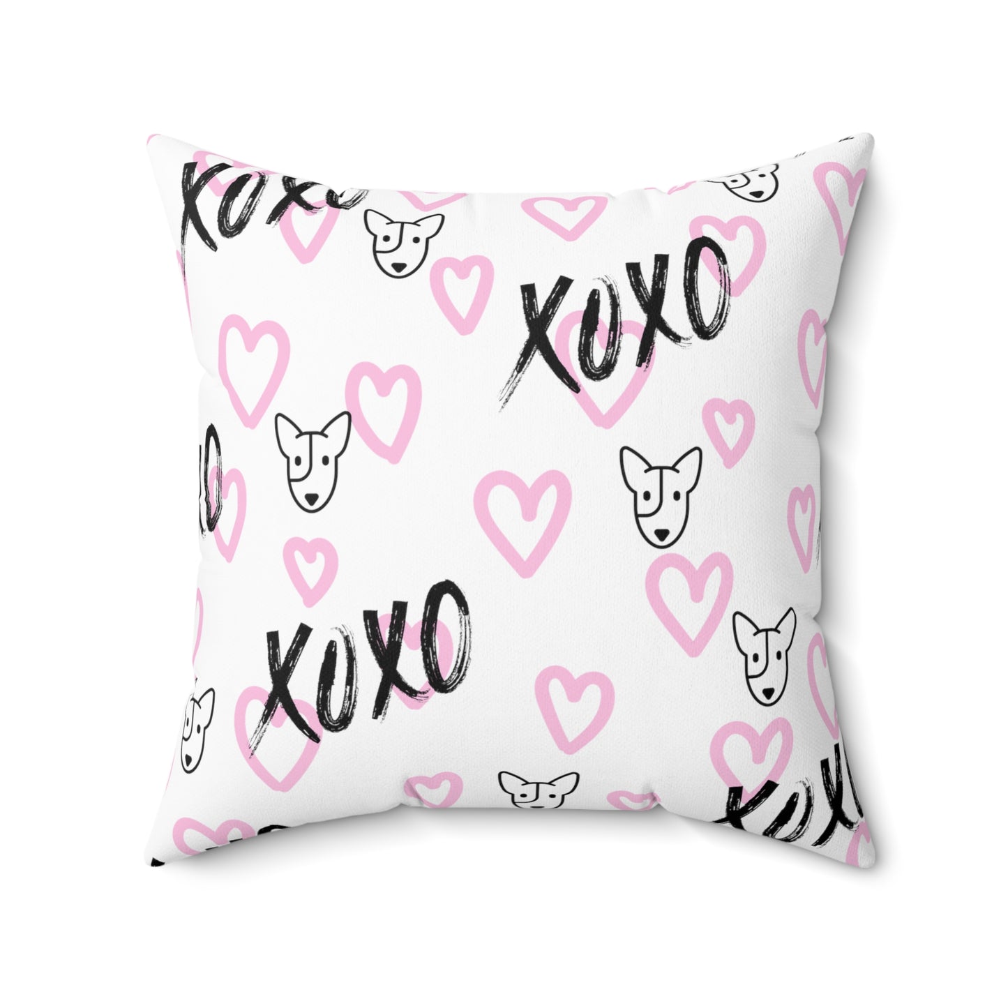 Bull Terrier XOXO Spun Polyester Square Pillow