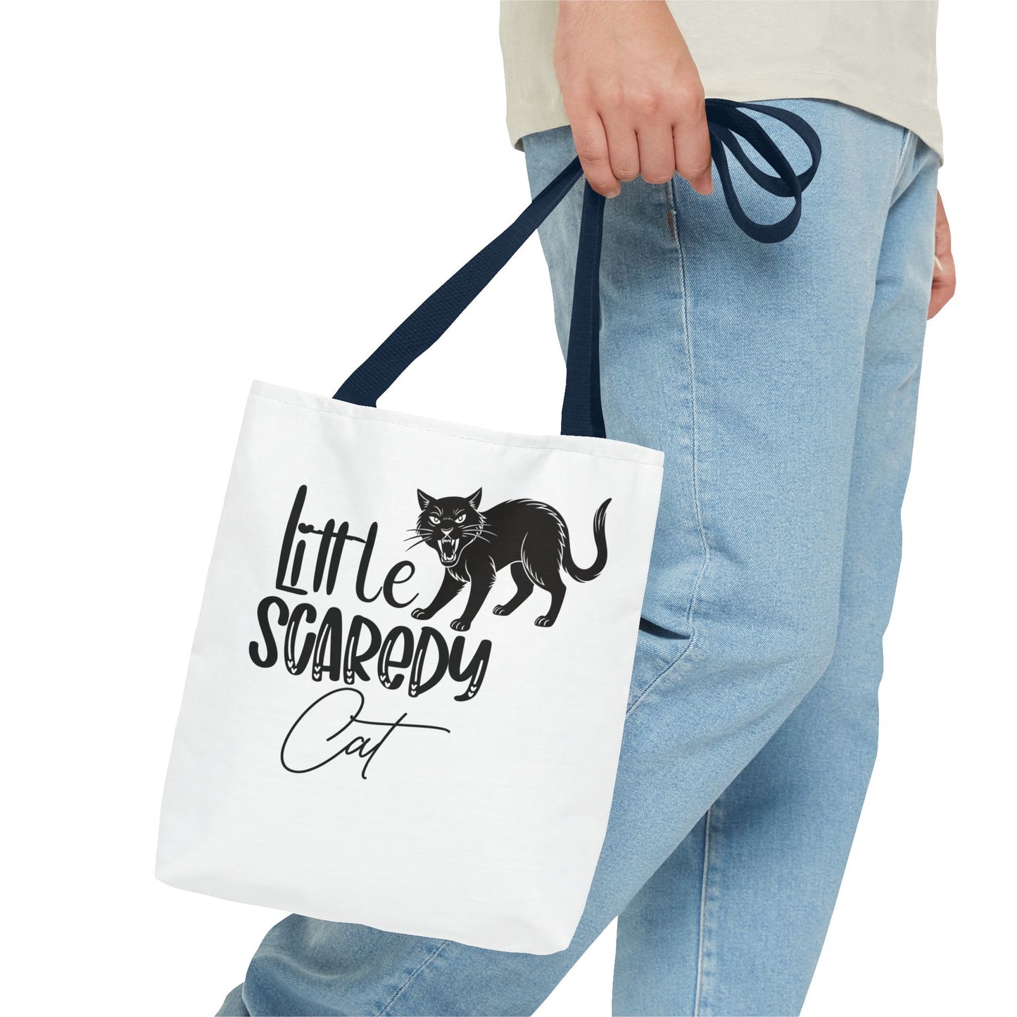 Scaredy Cat Tote Bag - Purrfect for Cat Lovers, Cute Gift for Halloween, Daily Use, Eco-Friendly, Pet Accessory, Funny Cat Humor