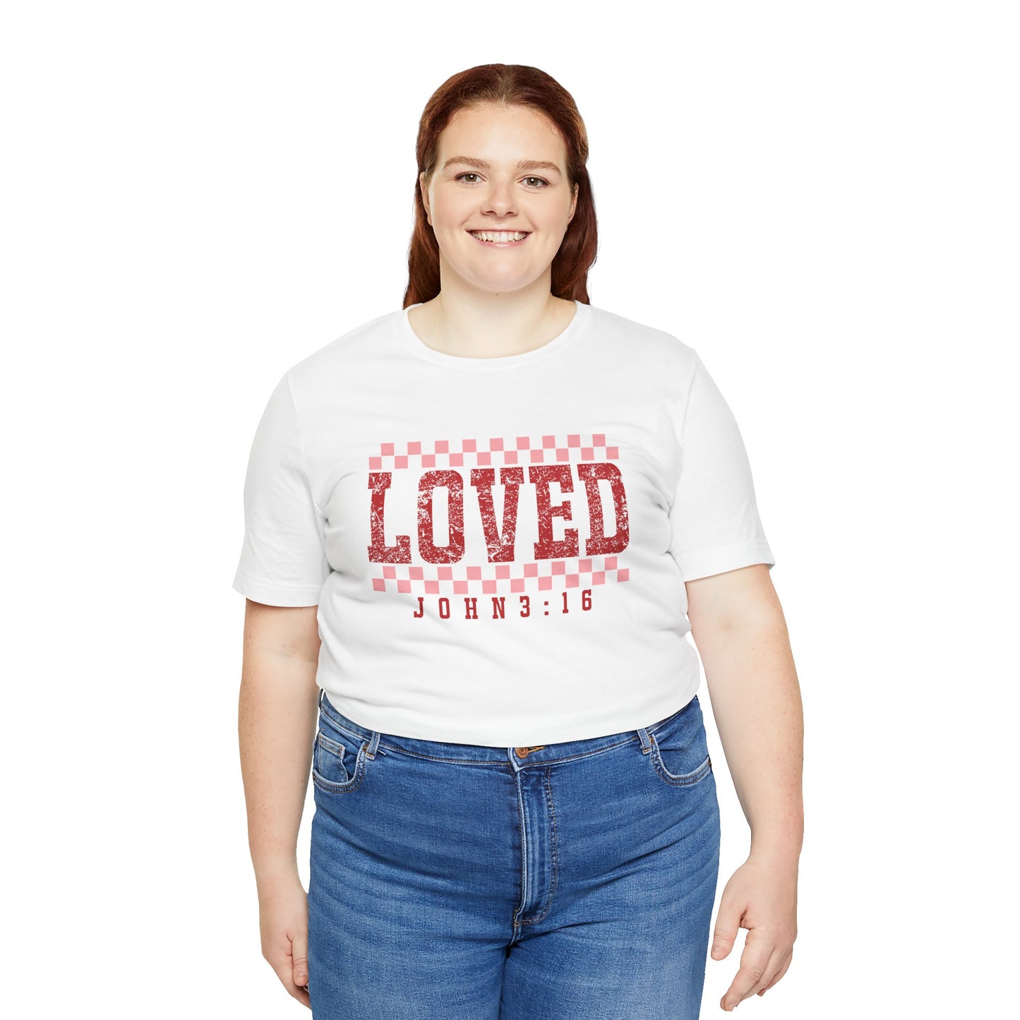 Loved , John 3:16 Unisex Jersey Short Sleeve Tee