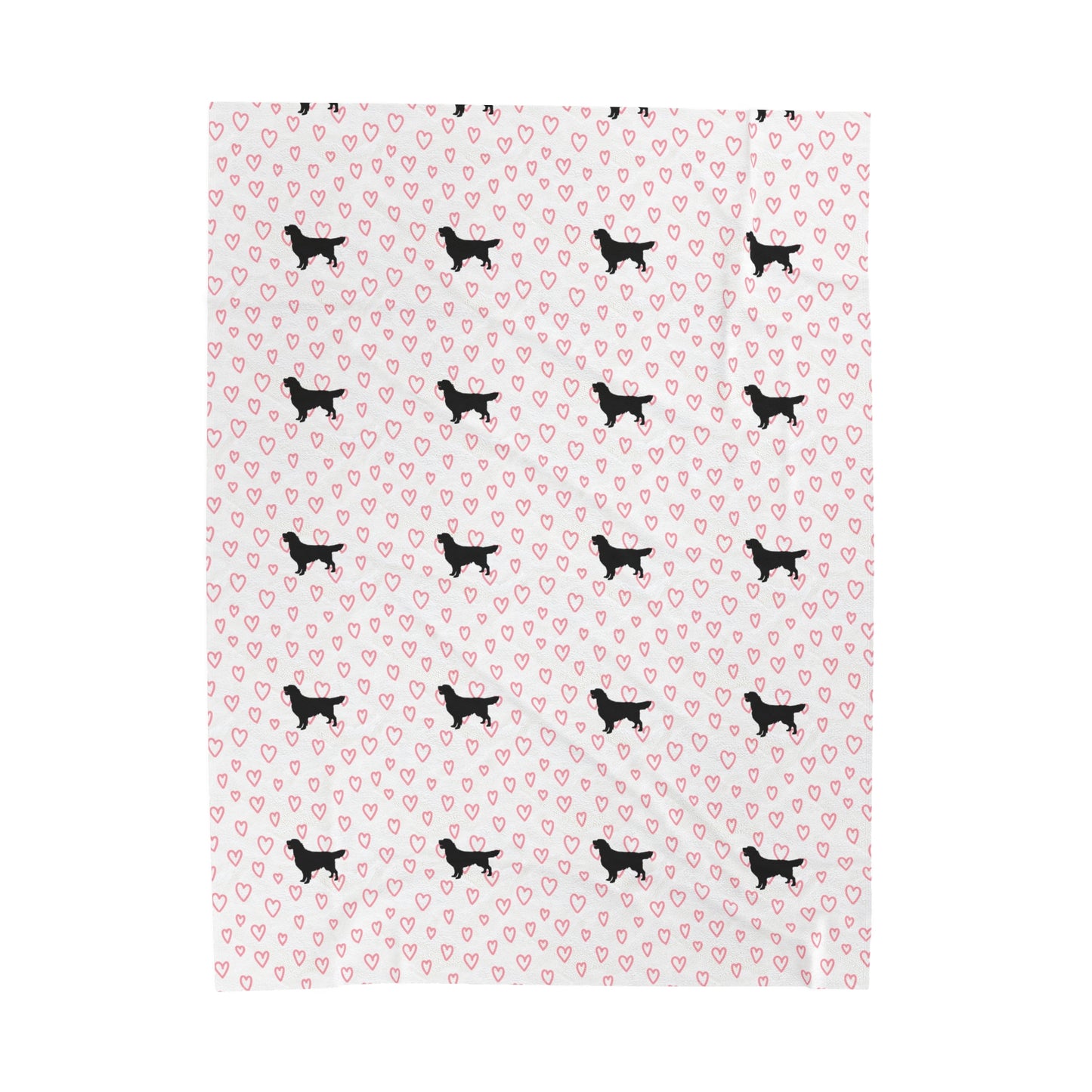 Golden Retriever Hearts Velveteen Plush Blanket