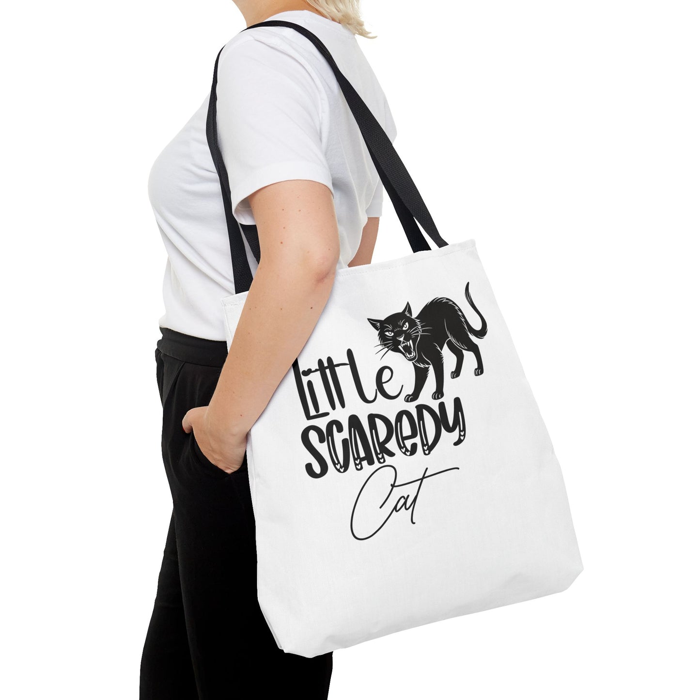 Scaredy Cat Tote Bag - Purrfect for Cat Lovers, Cute Gift for Halloween, Daily Use, Eco-Friendly, Pet Accessory, Funny Cat Humor