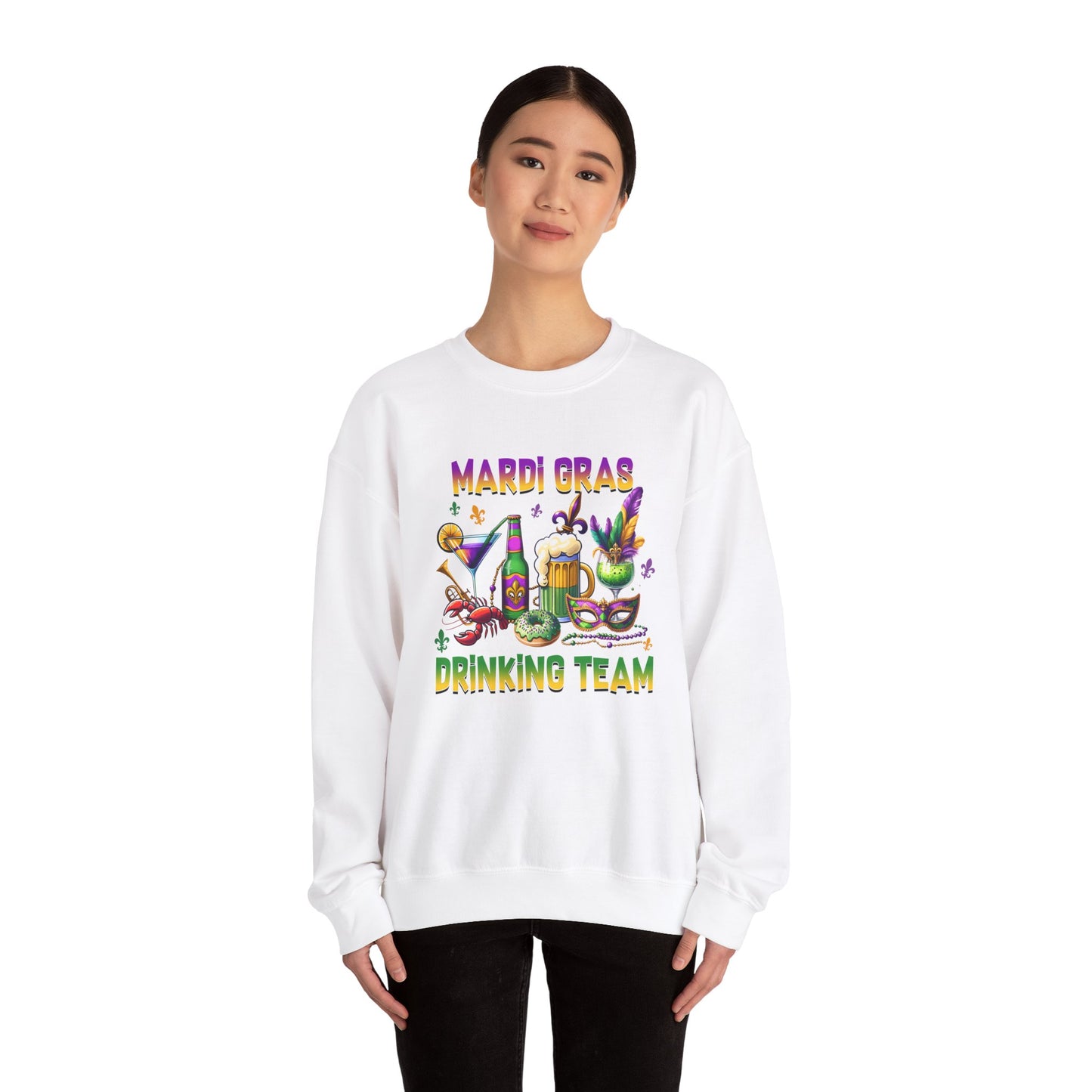 Mardi Gras Drinking Team Unisex Heavy Blend™ Crewneck Sweatshirt