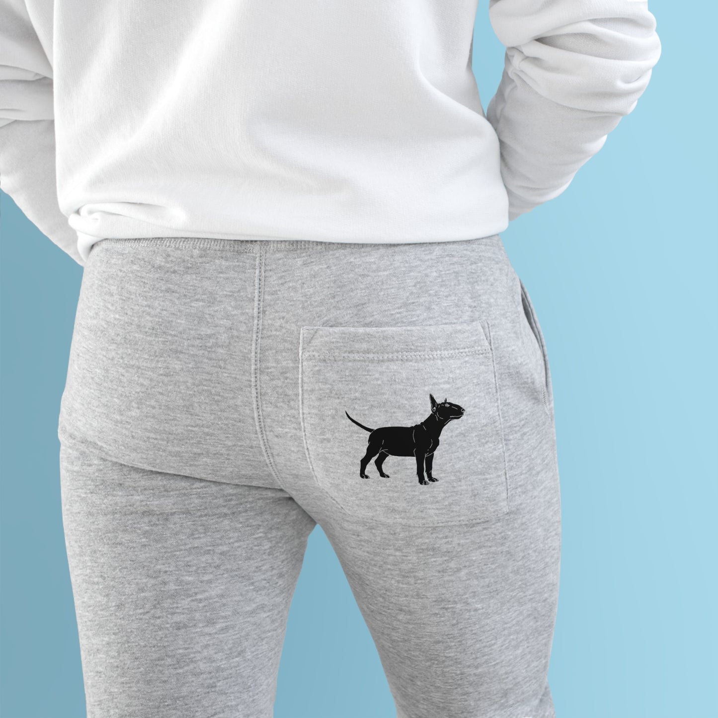Unisex Fleece Bull Terrier Back Pocket Joggers