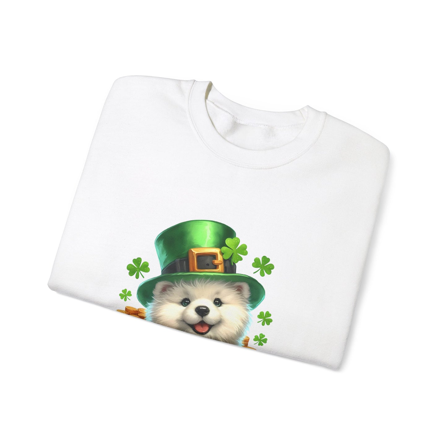 Samoyed Puppy Leprechaun Crewneck Sweatshirt