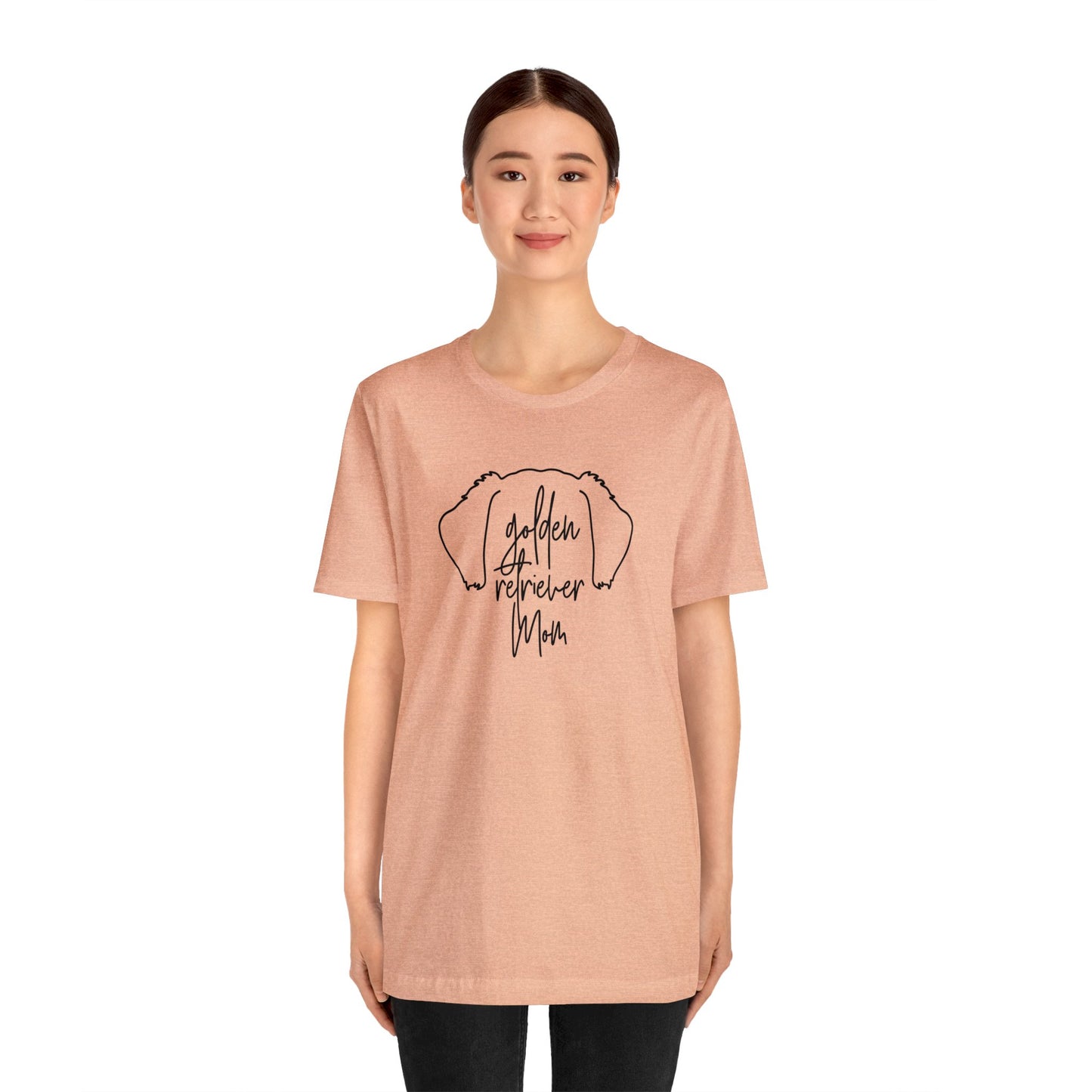 Golden Retriever Mom Outline Unisex Jersey Short Sleeve Tee