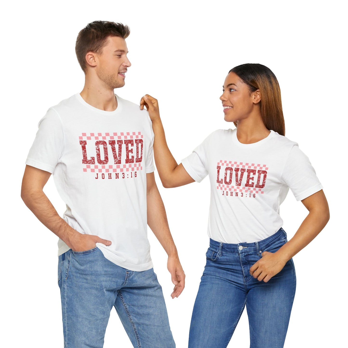 Loved , John 3:16 Unisex Jersey Short Sleeve Tee