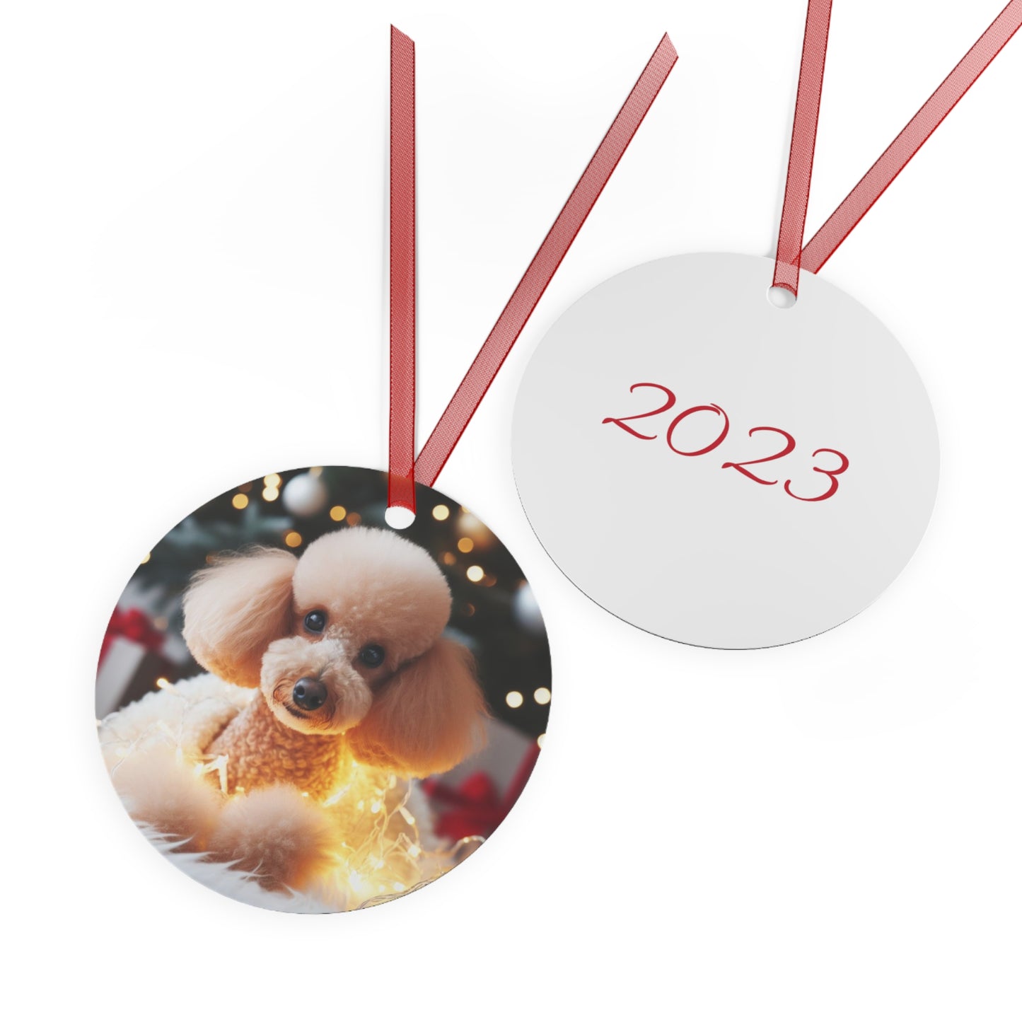 Poodle #2 Metal Ornaments