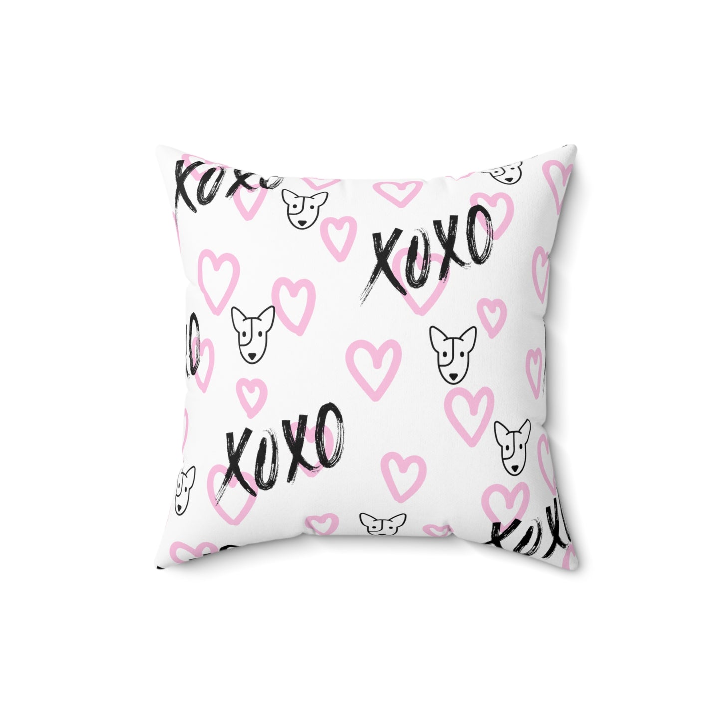Bull Terrier XOXO Spun Polyester Square Pillow