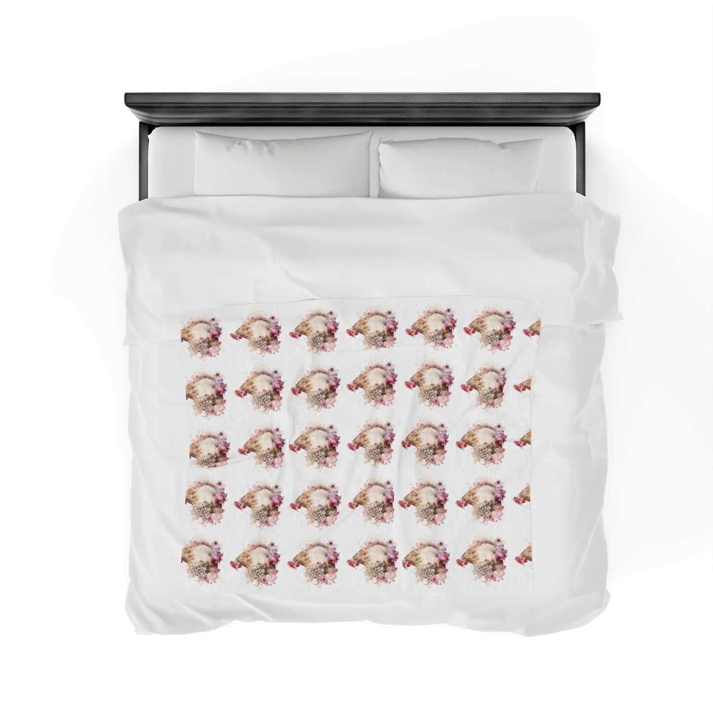 Velveteen Plush Chicken Watercolor Blanket