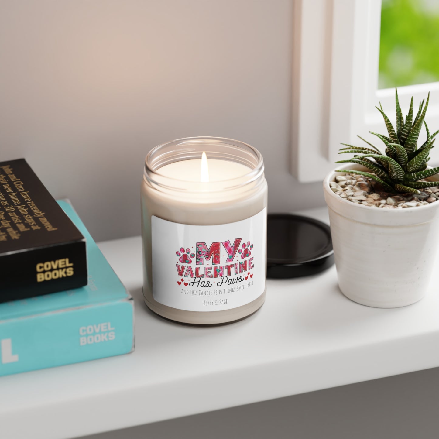 My Valentine Has Paws Scented Soy Candle, 9oz