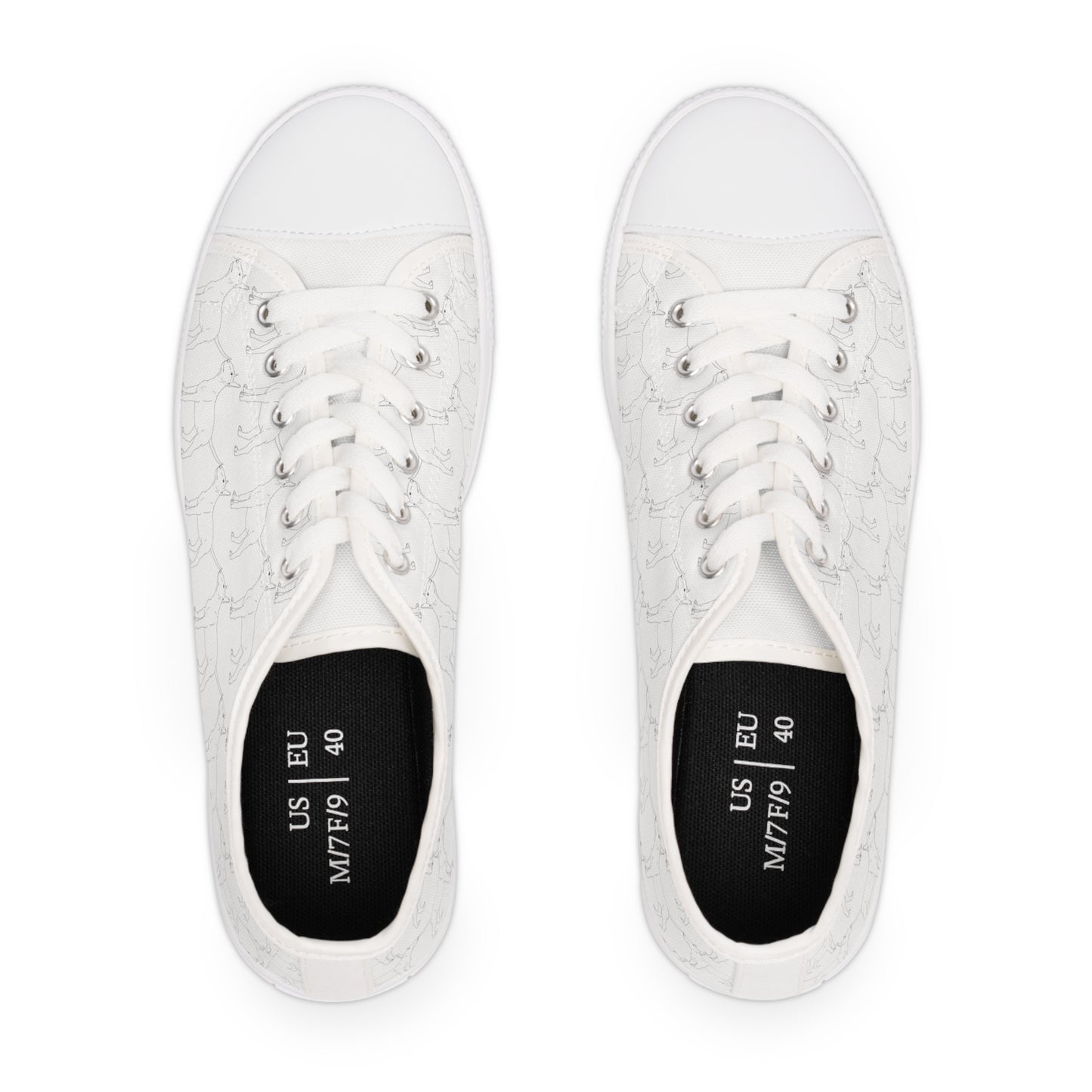 Women's Bull Terrier Sketch Low Top Sneakers