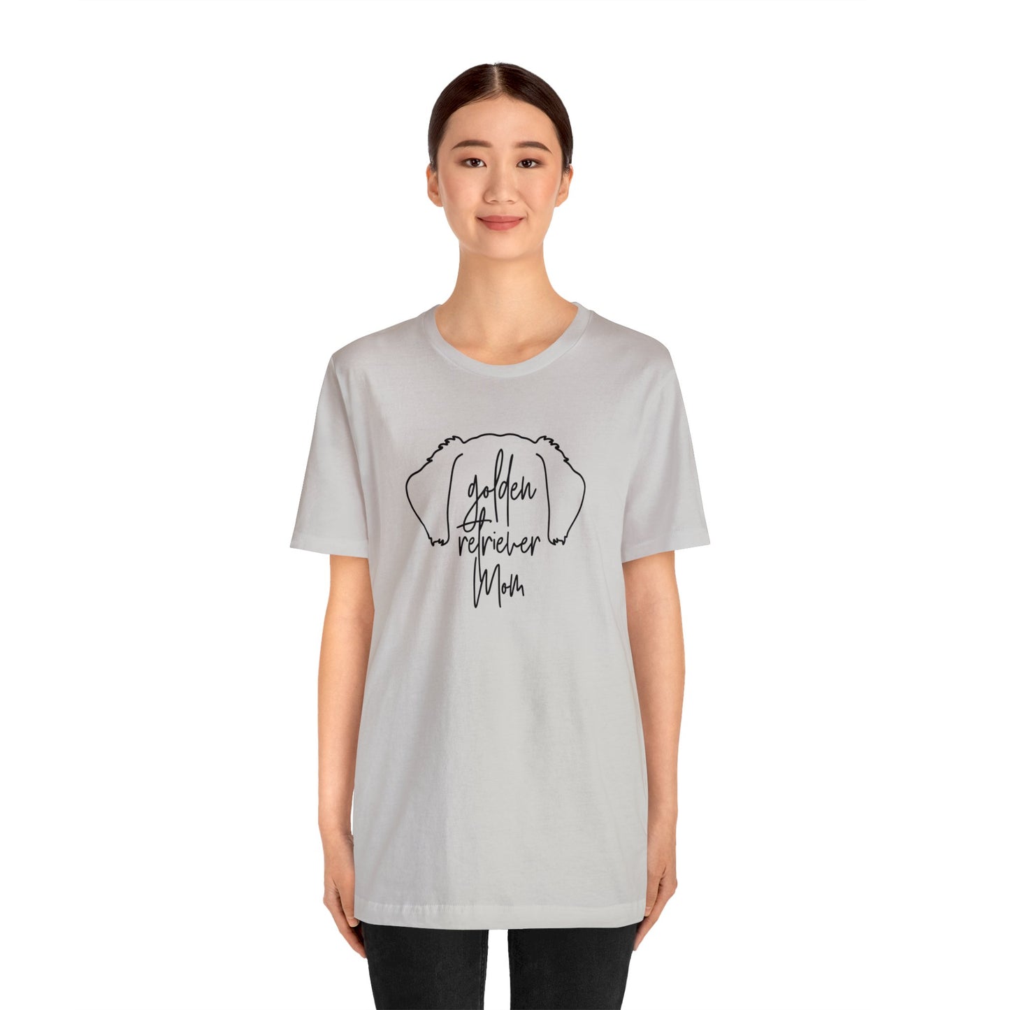 Golden Retriever Mom Outline Unisex Jersey Short Sleeve Tee