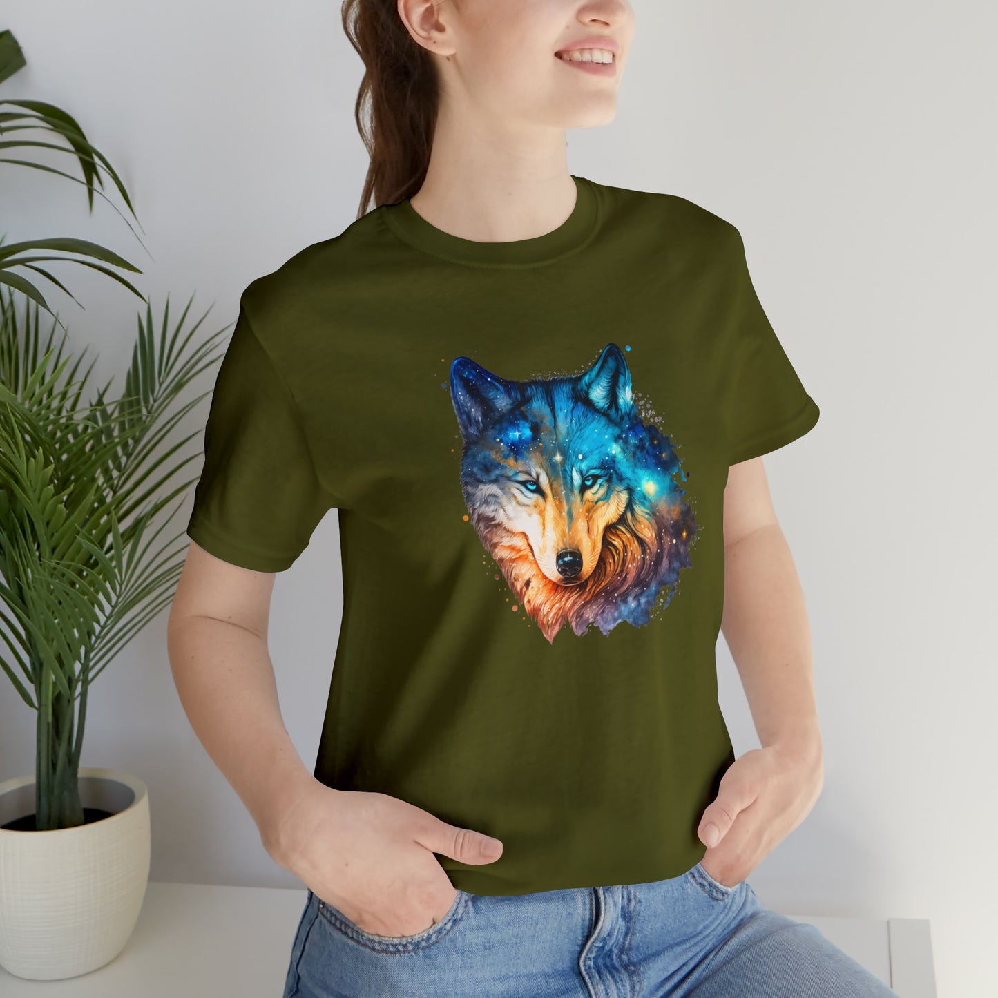 Unisex Jersey Short Sleeve Watercolor Wolf Tee