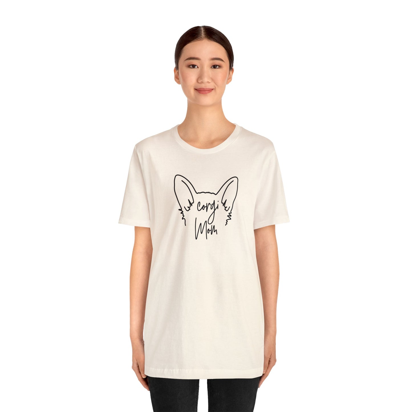 Corgi Mom Outline Unisex Jersey Short Sleeve Tee