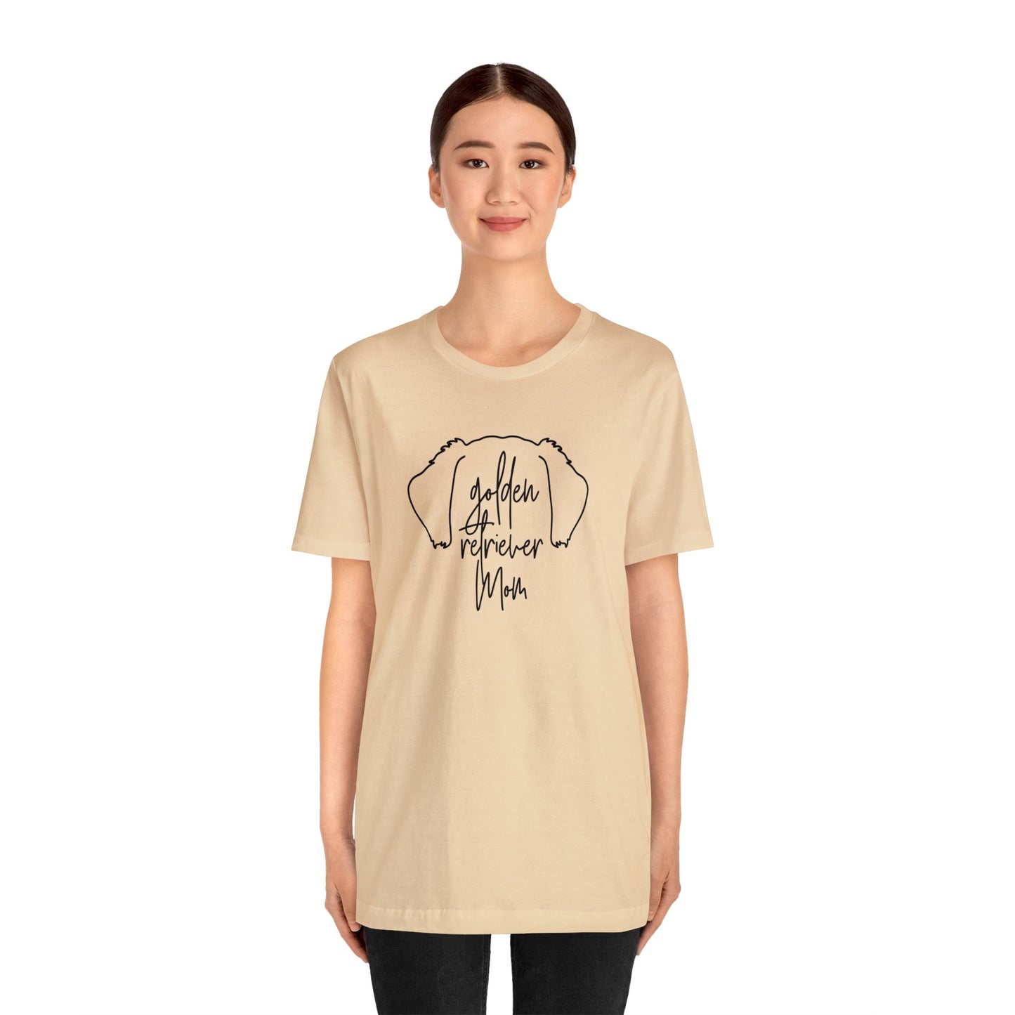 Golden Retriever Mom Outline Unisex Jersey Short Sleeve Tee