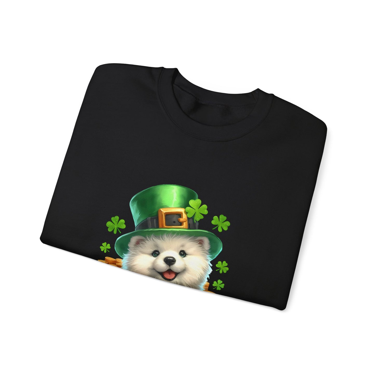 Samoyed Puppy Leprechaun Crewneck Sweatshirt