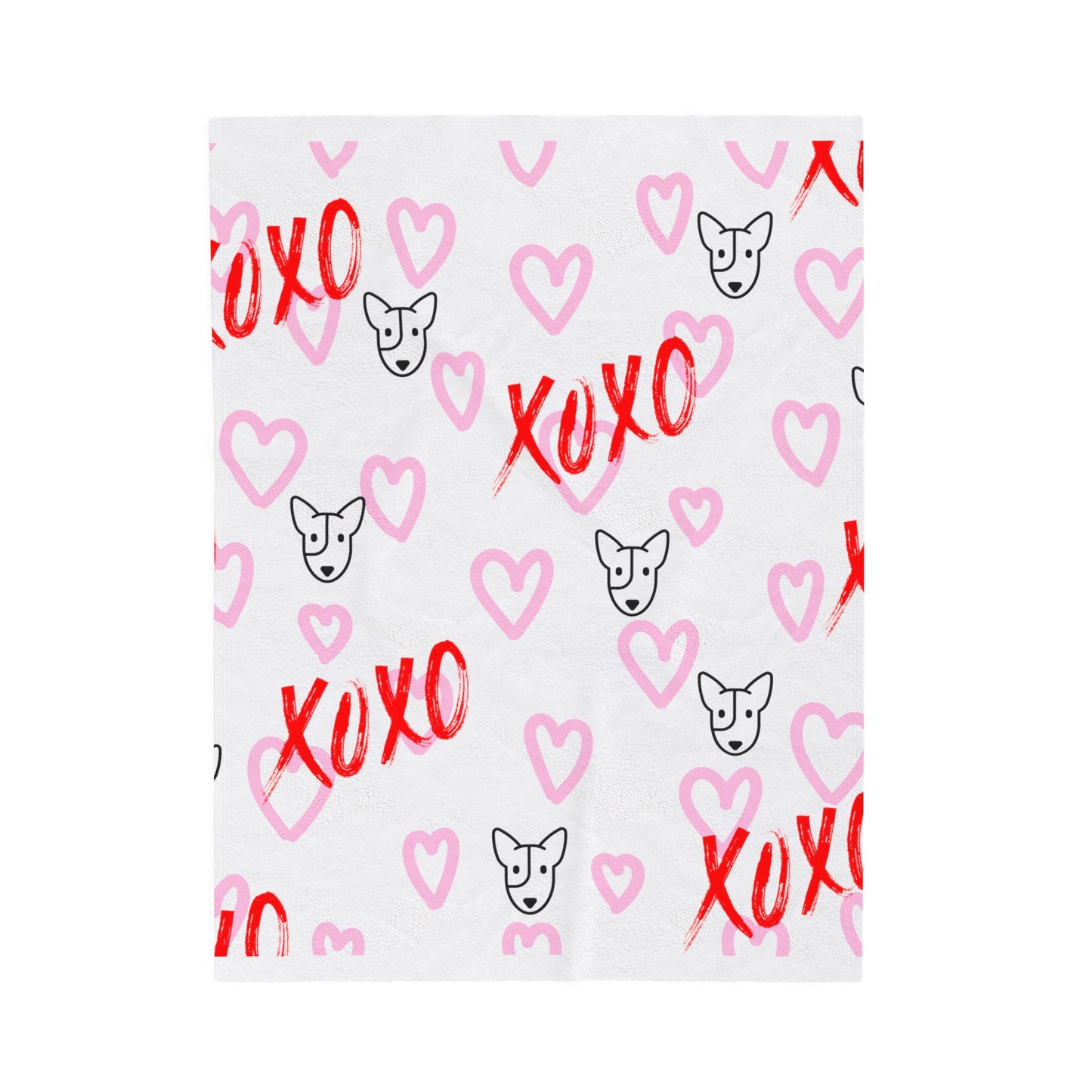 Bull Terrier XOXO Velveteen Plush Blanket