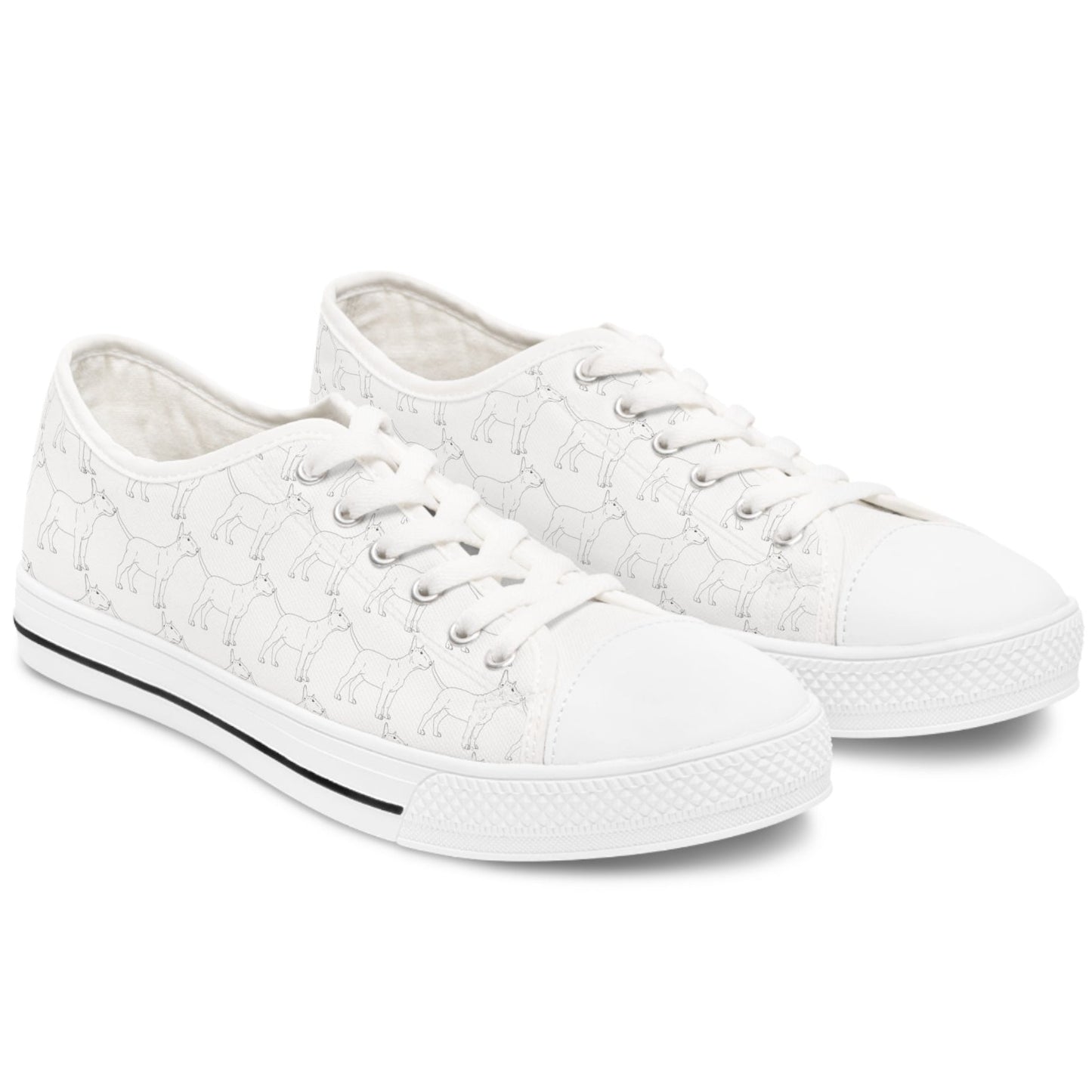 Women's Bull Terrier Sketch Low Top Sneakers