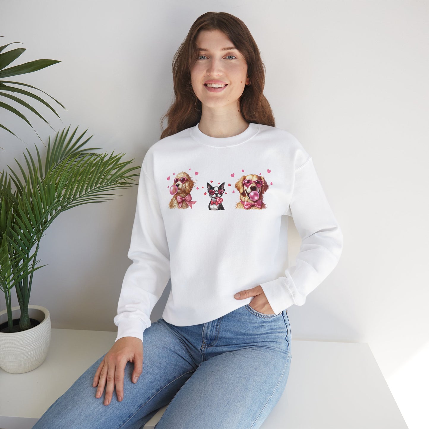 Valentine's Dog Unisex Heavy Blend™ Crewneck Sweatshirt