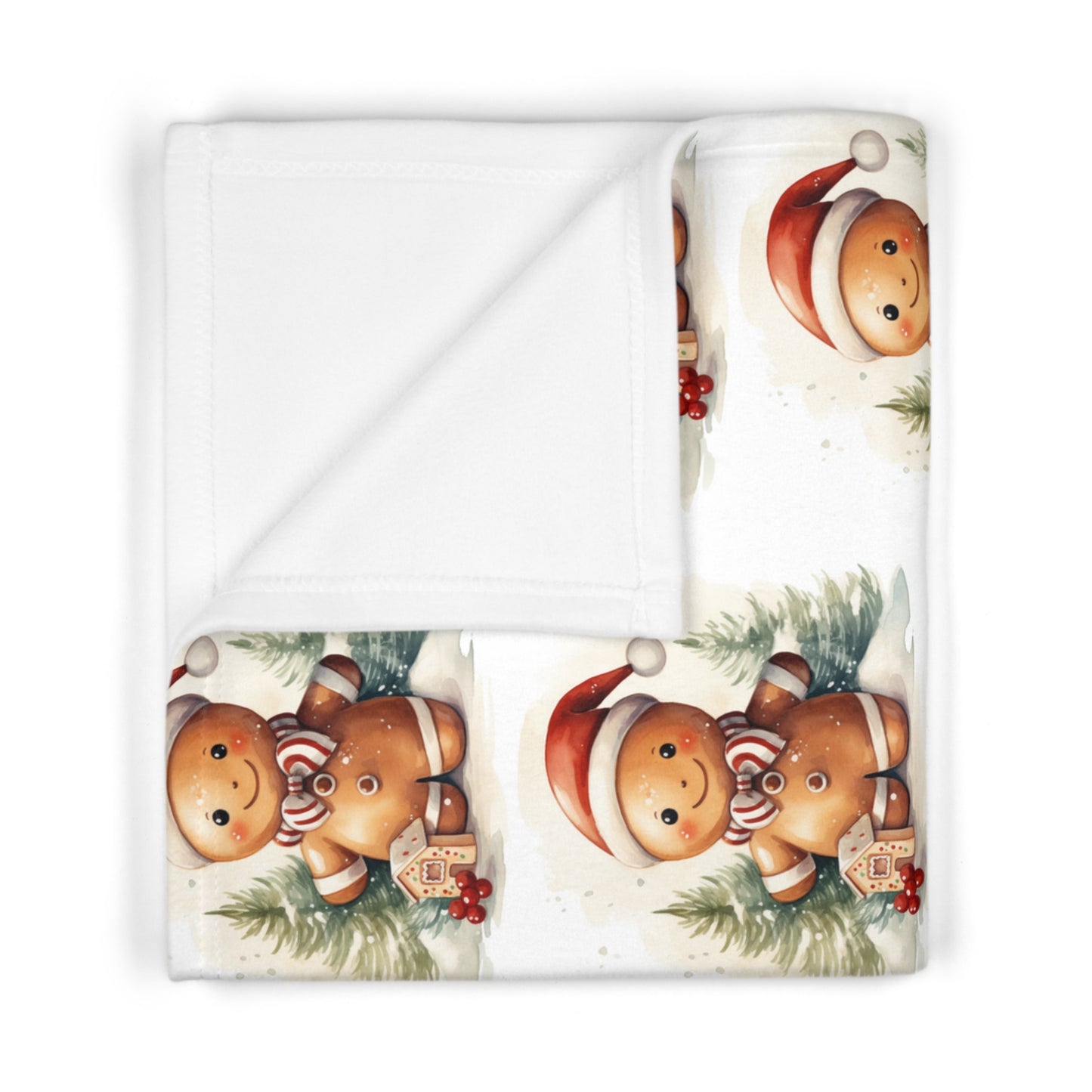 Gingerbread Soft Fleece Baby Blanket