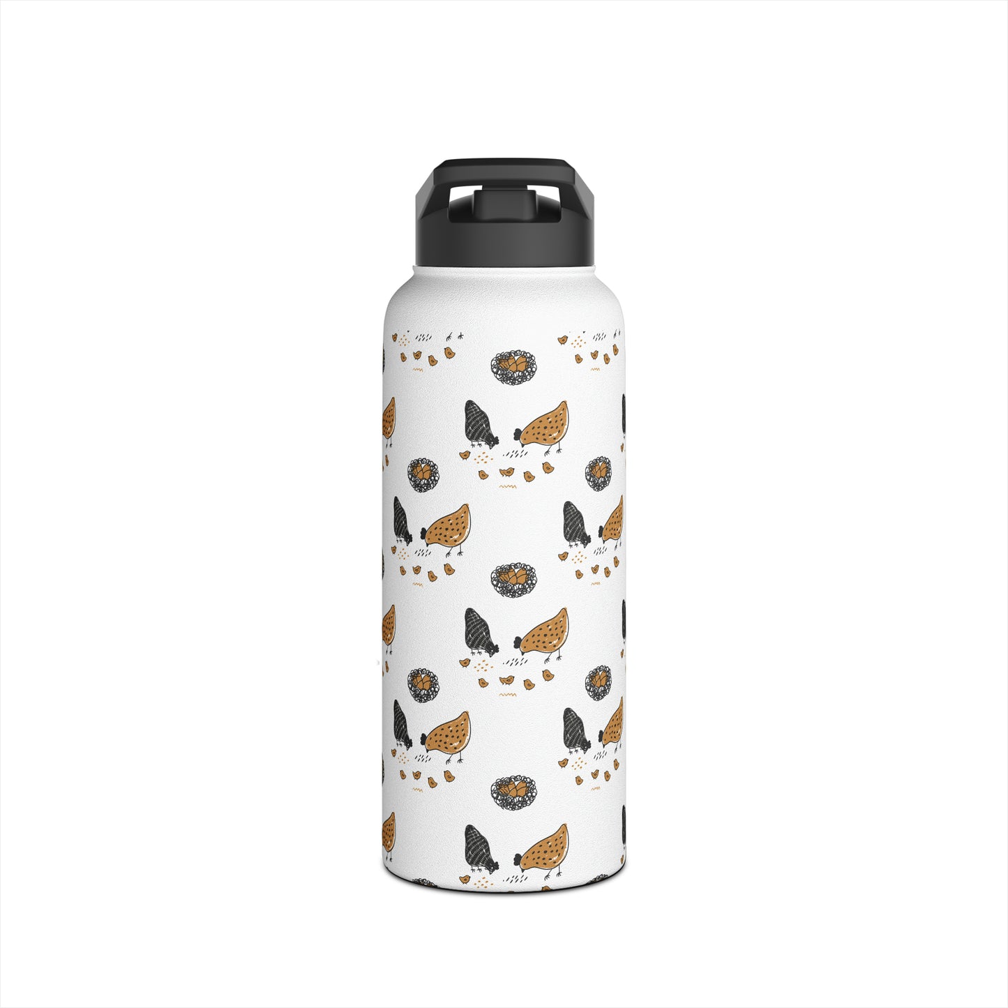 Chicken Stainless Steel Water Bottle, Standard Lid