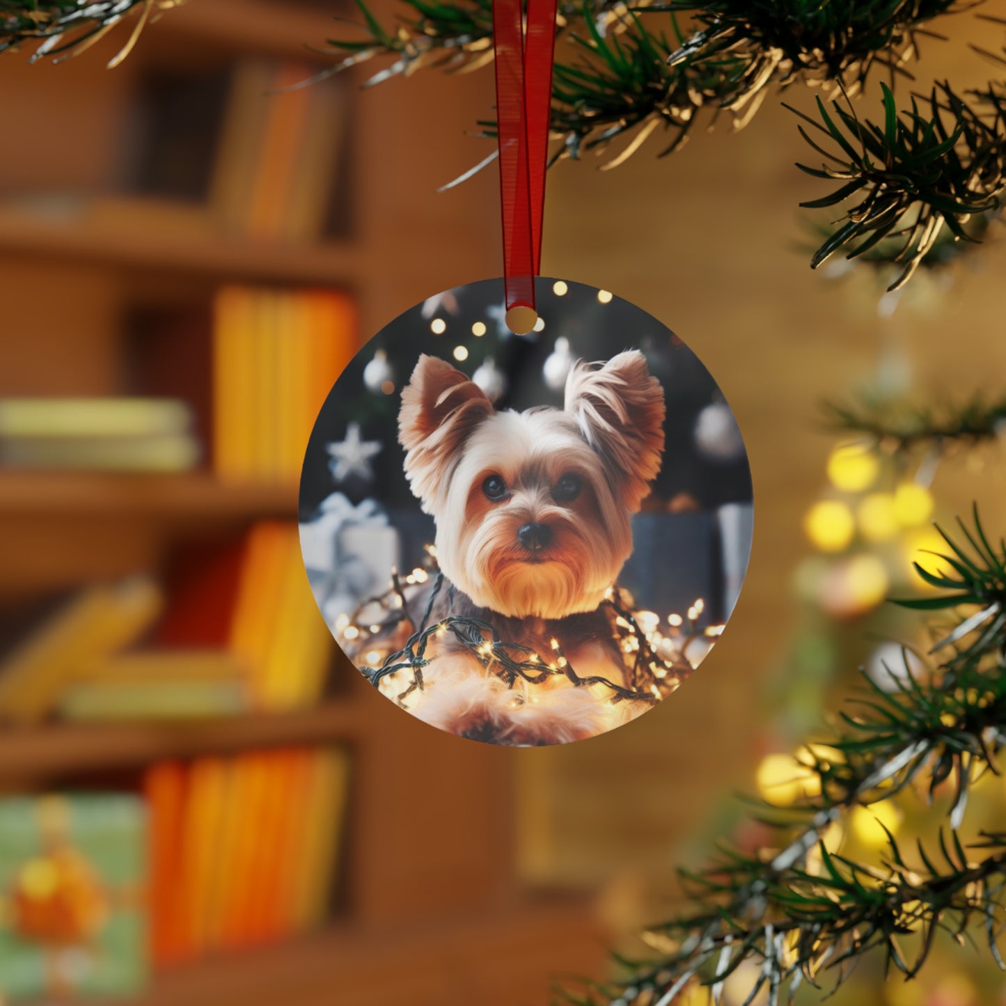 Yorkie #2 Metal Ornaments