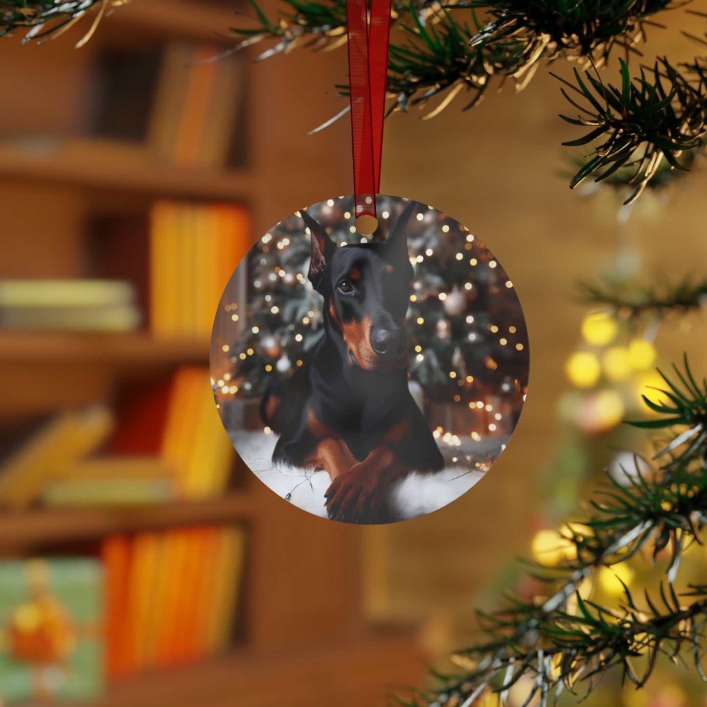 Doberman Metal Ornaments