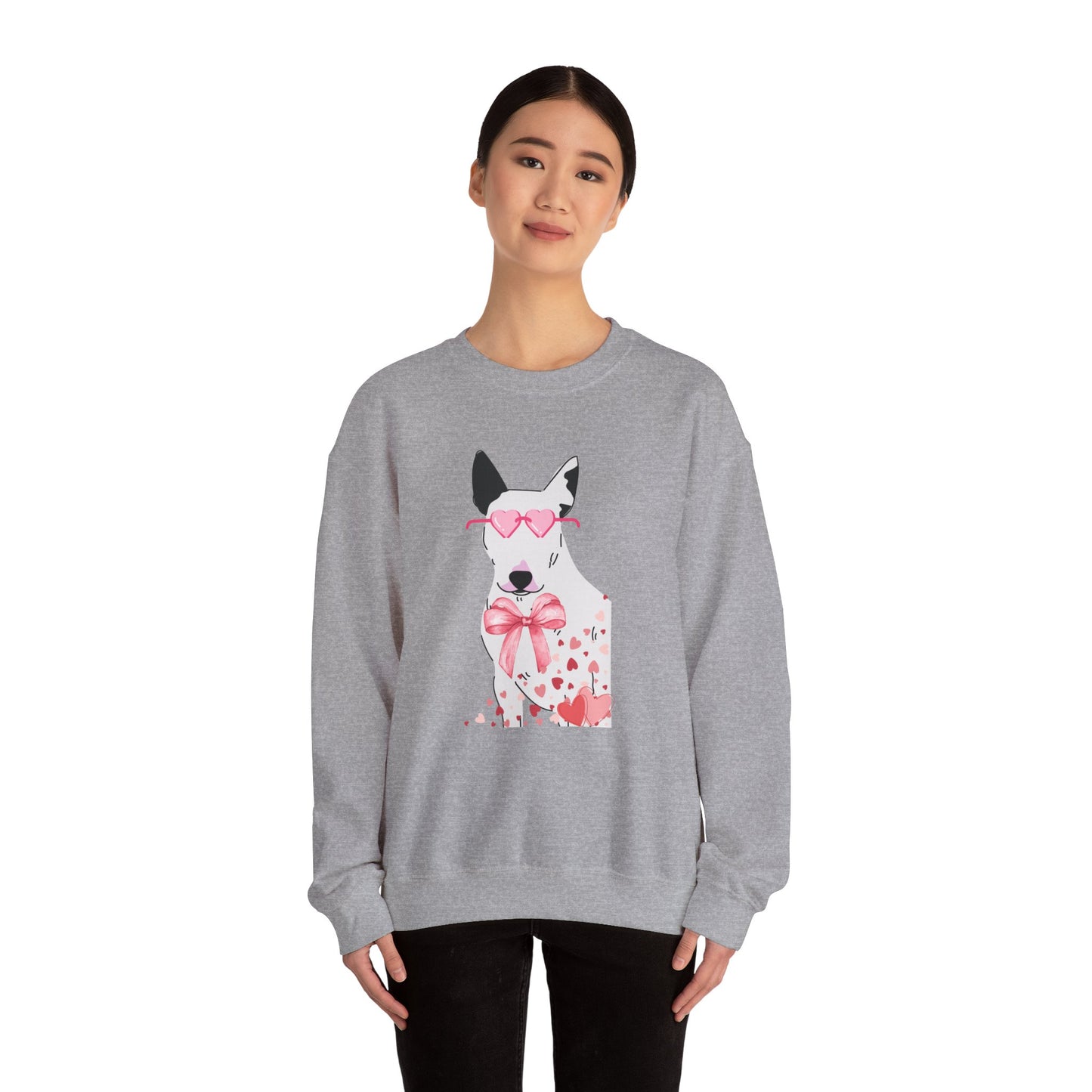 Bull Terrier Heart Sunglasses Sweatshirt