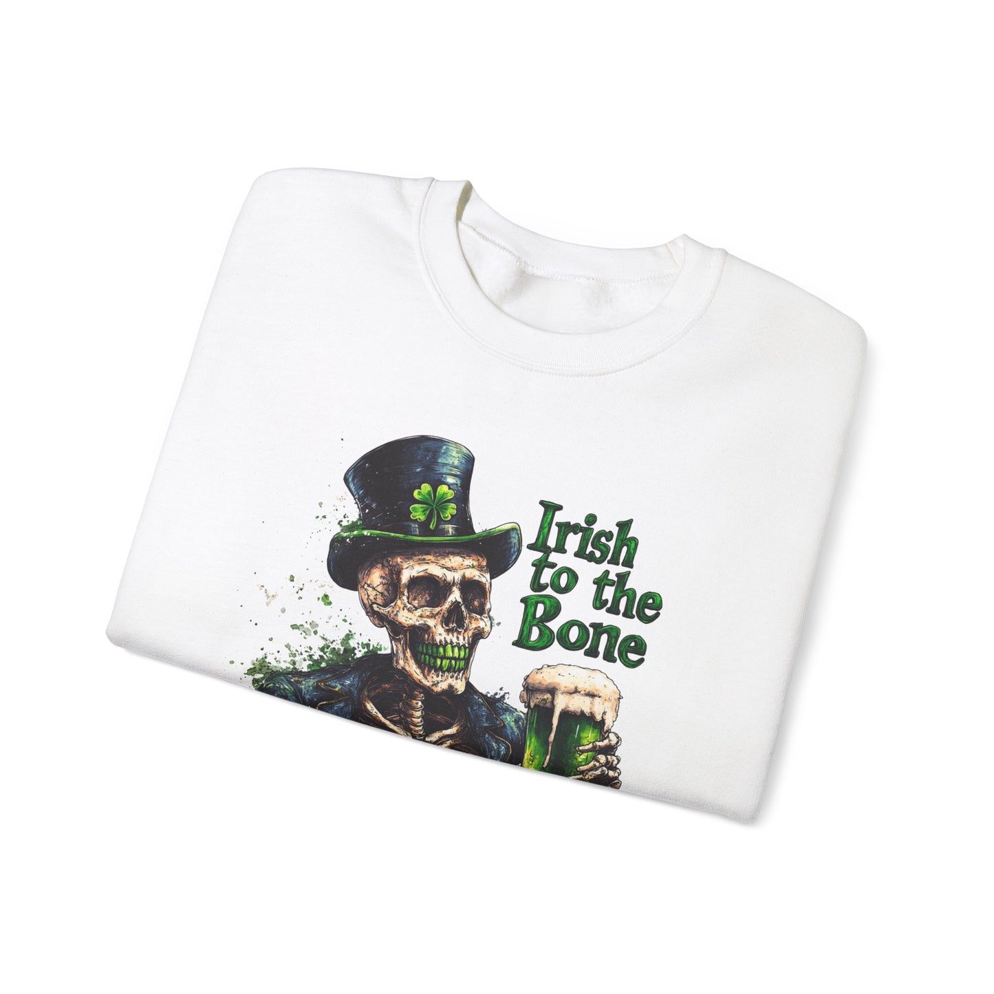 St Patrick's Day Crewneck Sweatshirt - Irish to the Bone Skeleton