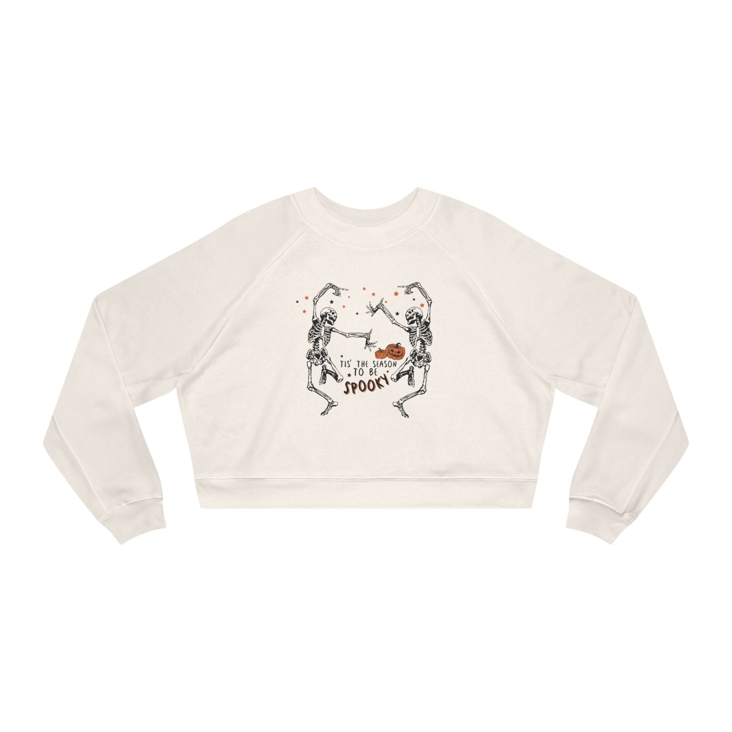 Women's Cropped Fleece Dancing Skeletons Pullover