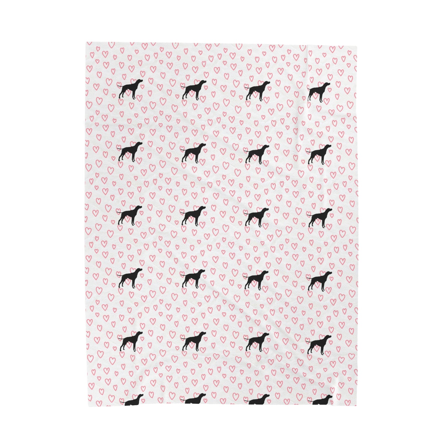 Hound Hearts Velveteen Plush Blanket