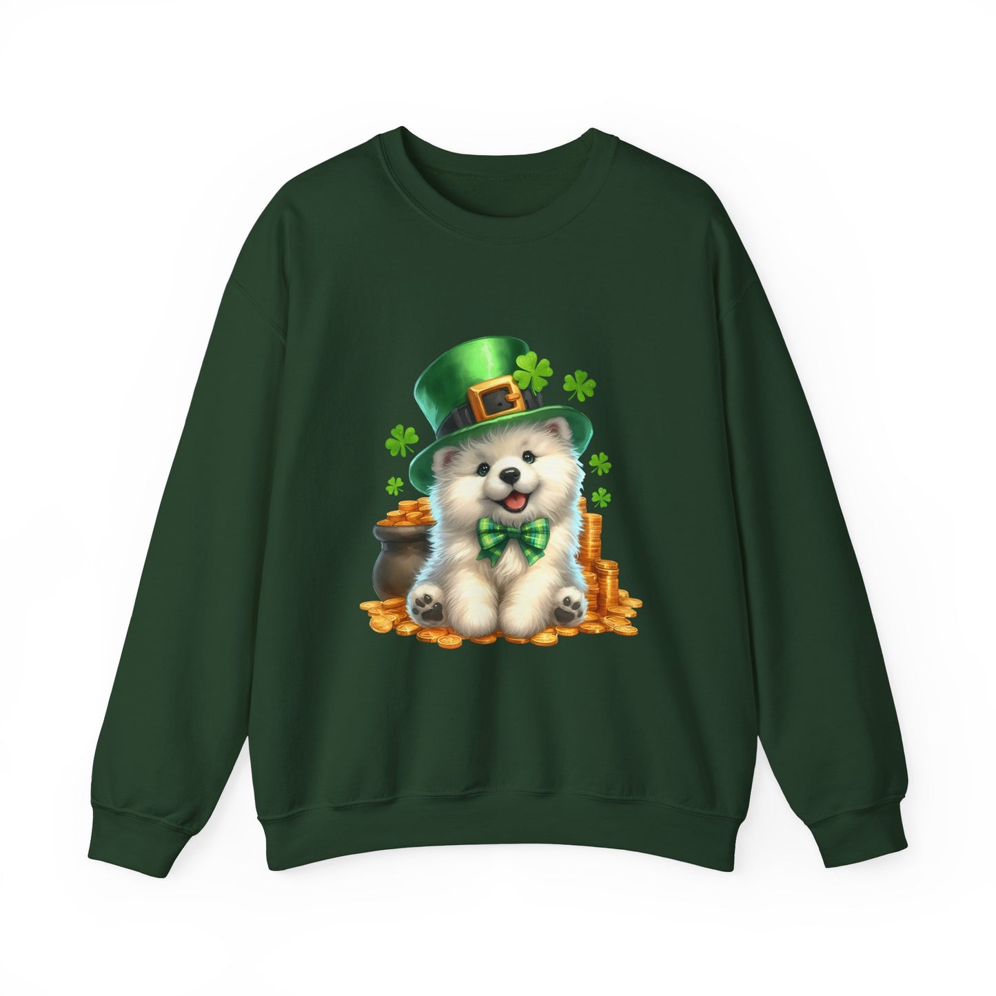 Samoyed Puppy Leprechaun Crewneck Sweatshirt