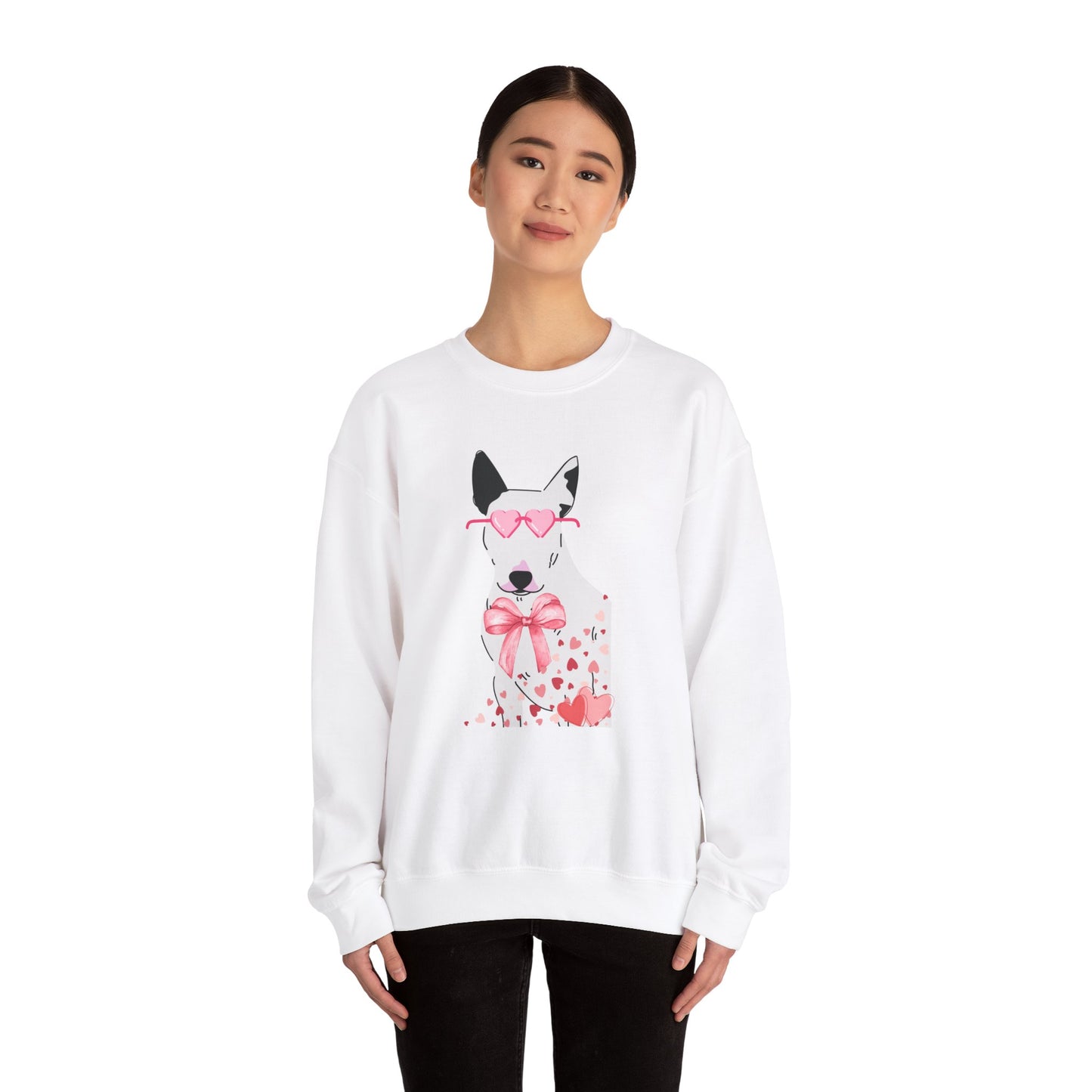 Bull Terrier Heart Sunglasses Sweatshirt