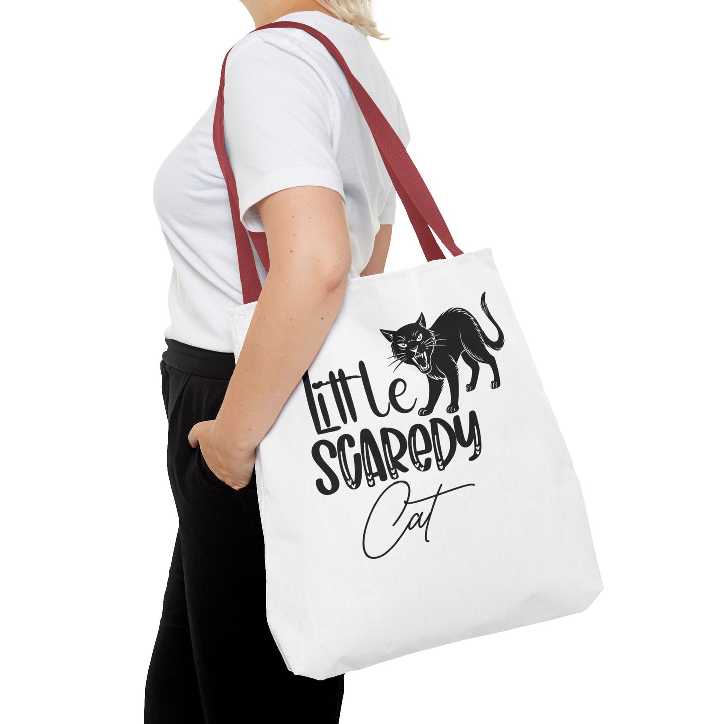Scaredy Cat Tote Bag - Purrfect for Cat Lovers, Cute Gift for Halloween, Daily Use, Eco-Friendly, Pet Accessory, Funny Cat Humor