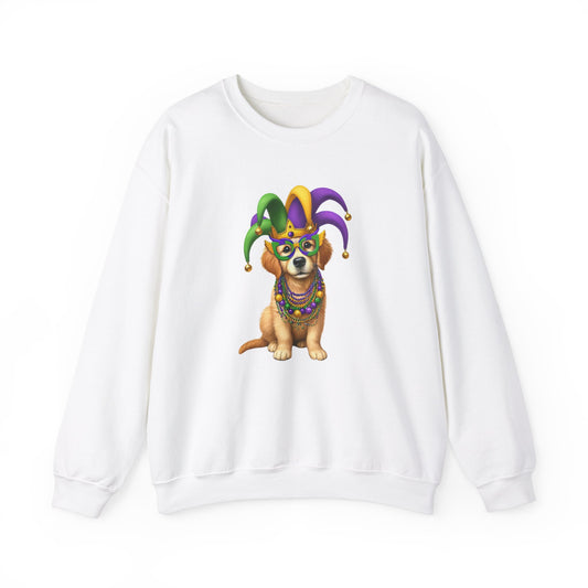 Golden Retriever Mardi Gras Unisex Heavy Blend™ Crewneck Sweatshirt