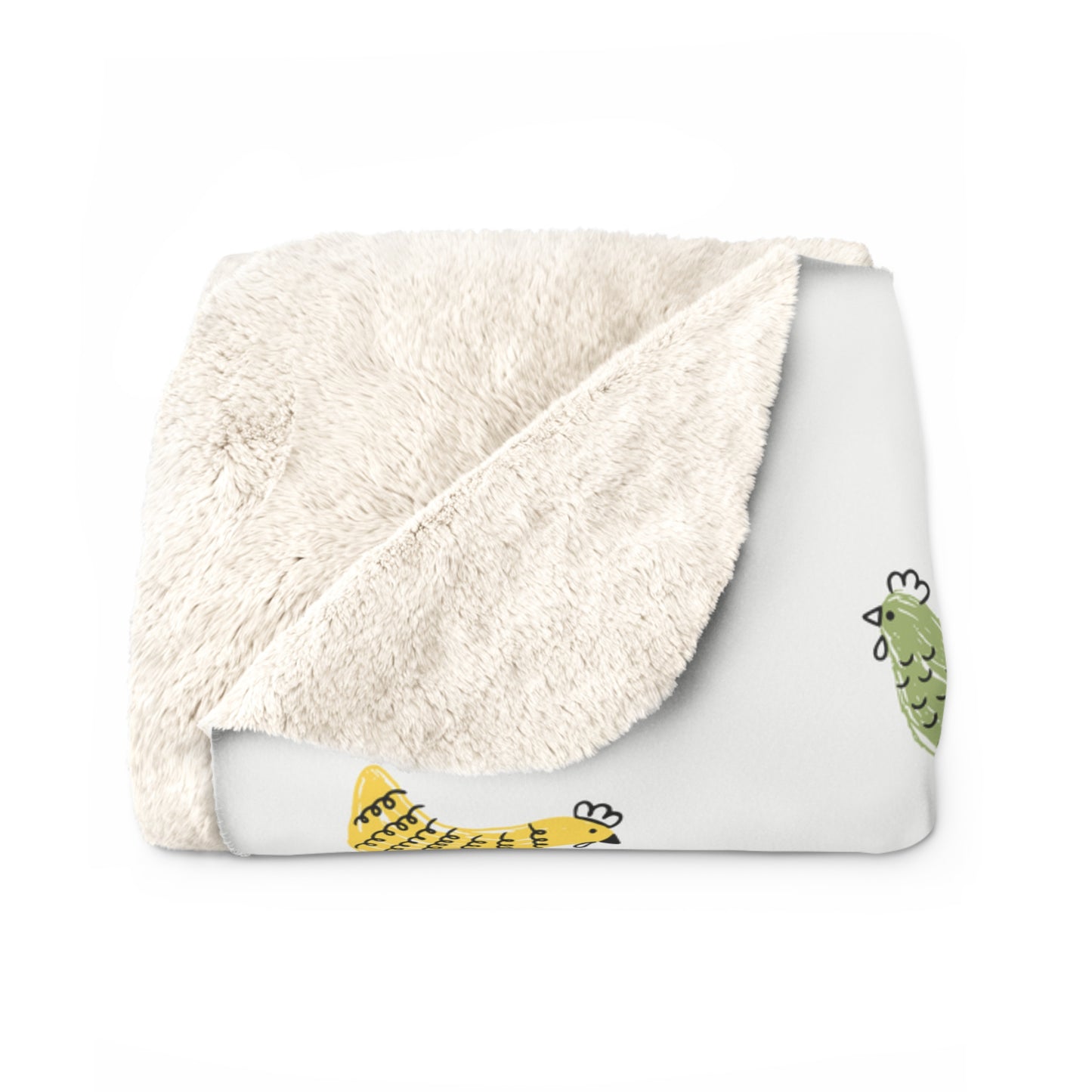 Sherpa Fleece Colorful Chicken Blanket