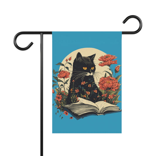 Cat With Book Garden & House Banner