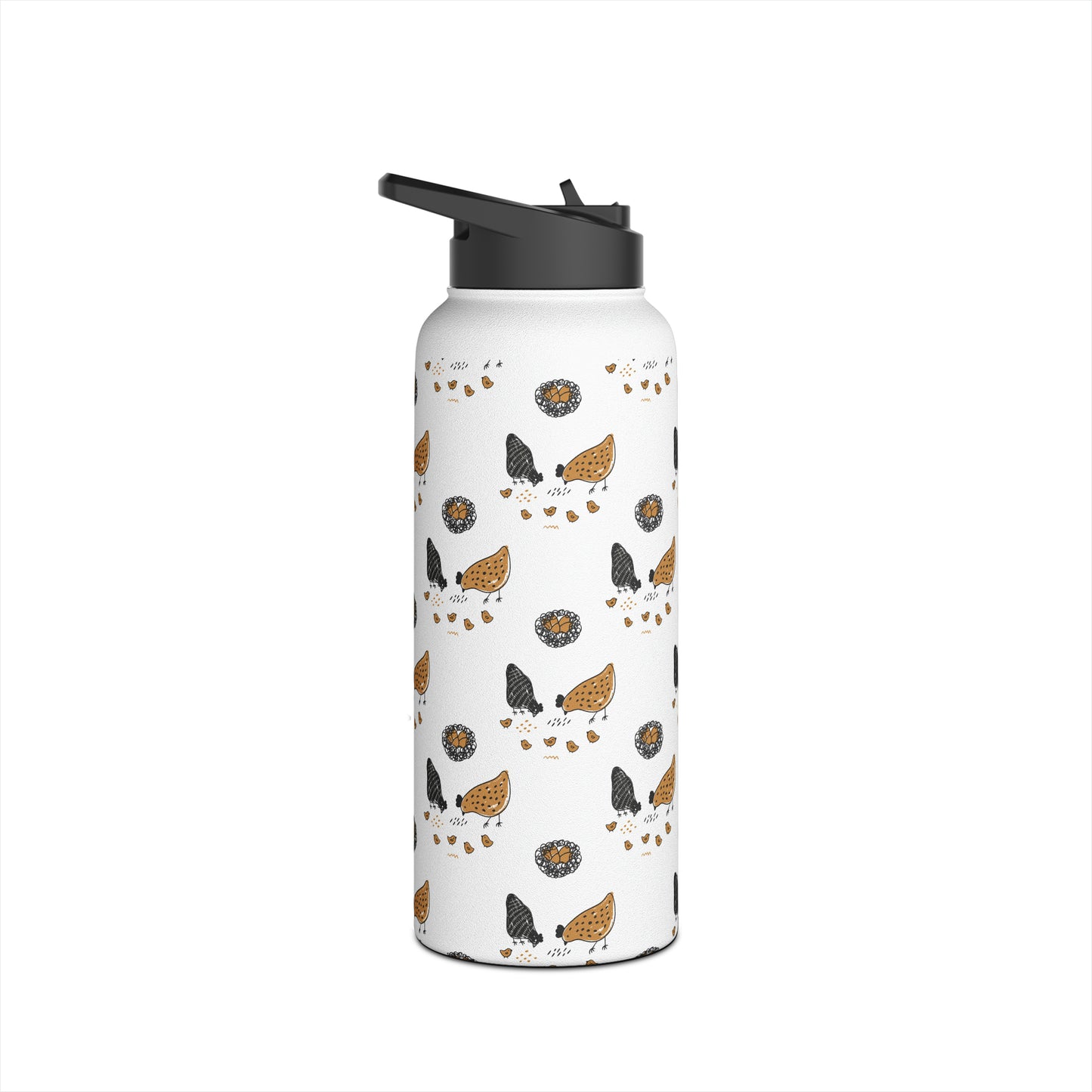 Chicken Stainless Steel Water Bottle, Standard Lid