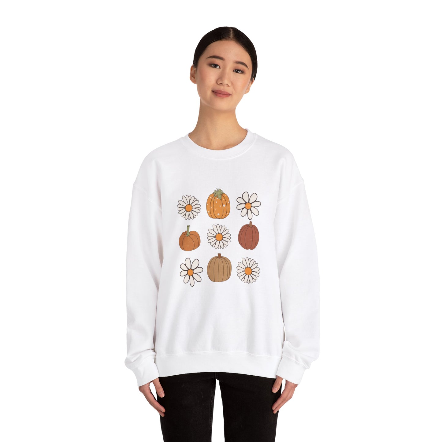 Pumpkins And Daisies Unisex Heavy Blend™ Crewneck Sweatshirt