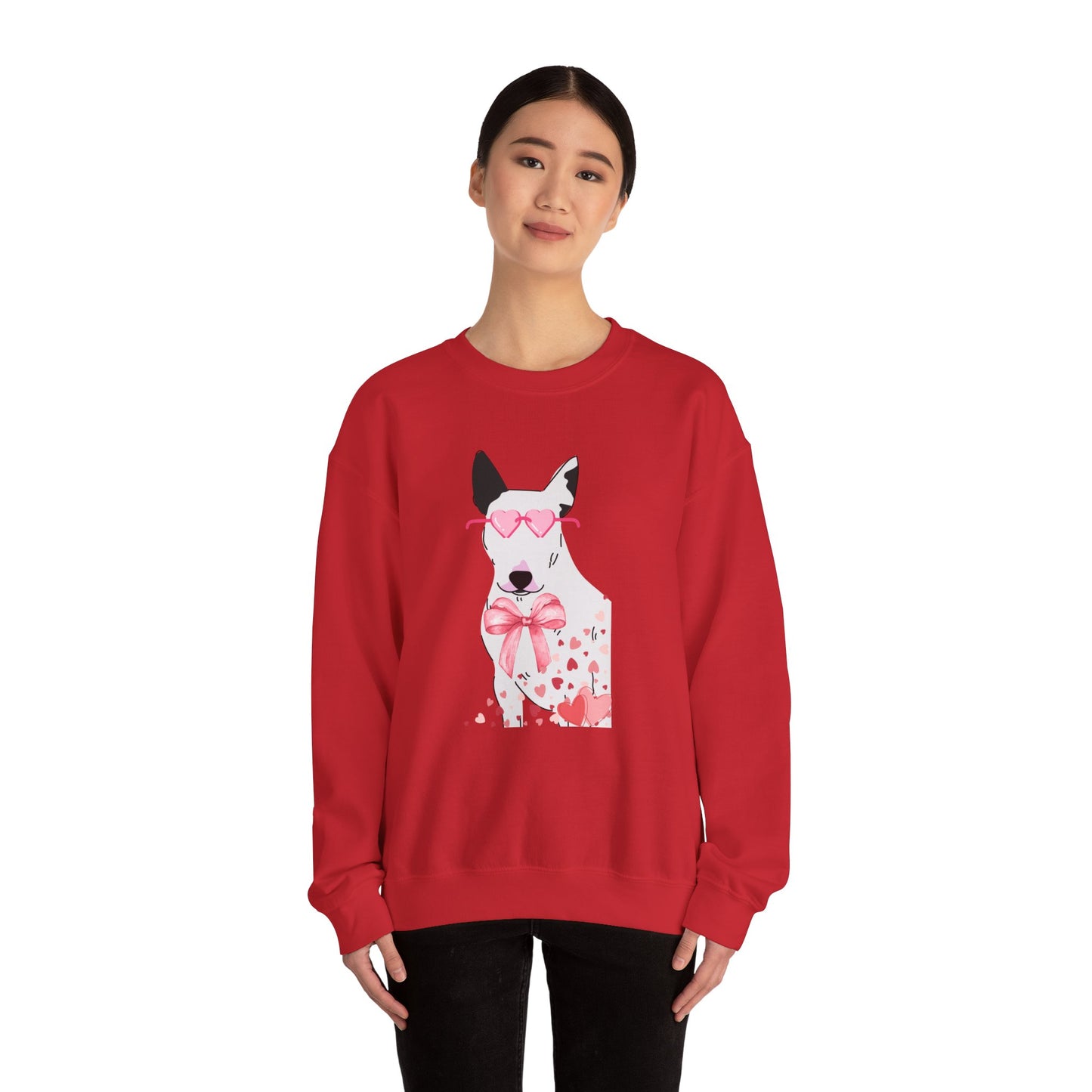 Bull Terrier Heart Sunglasses Sweatshirt