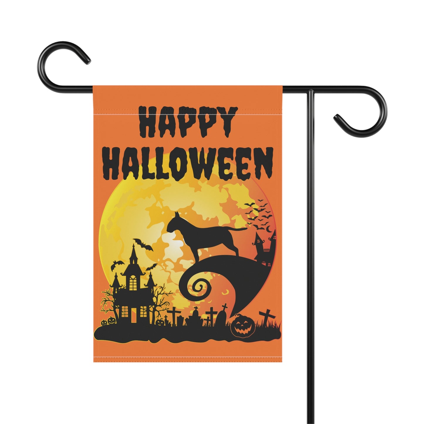 Happy Bull Terrier Halloween Garden & House Banner