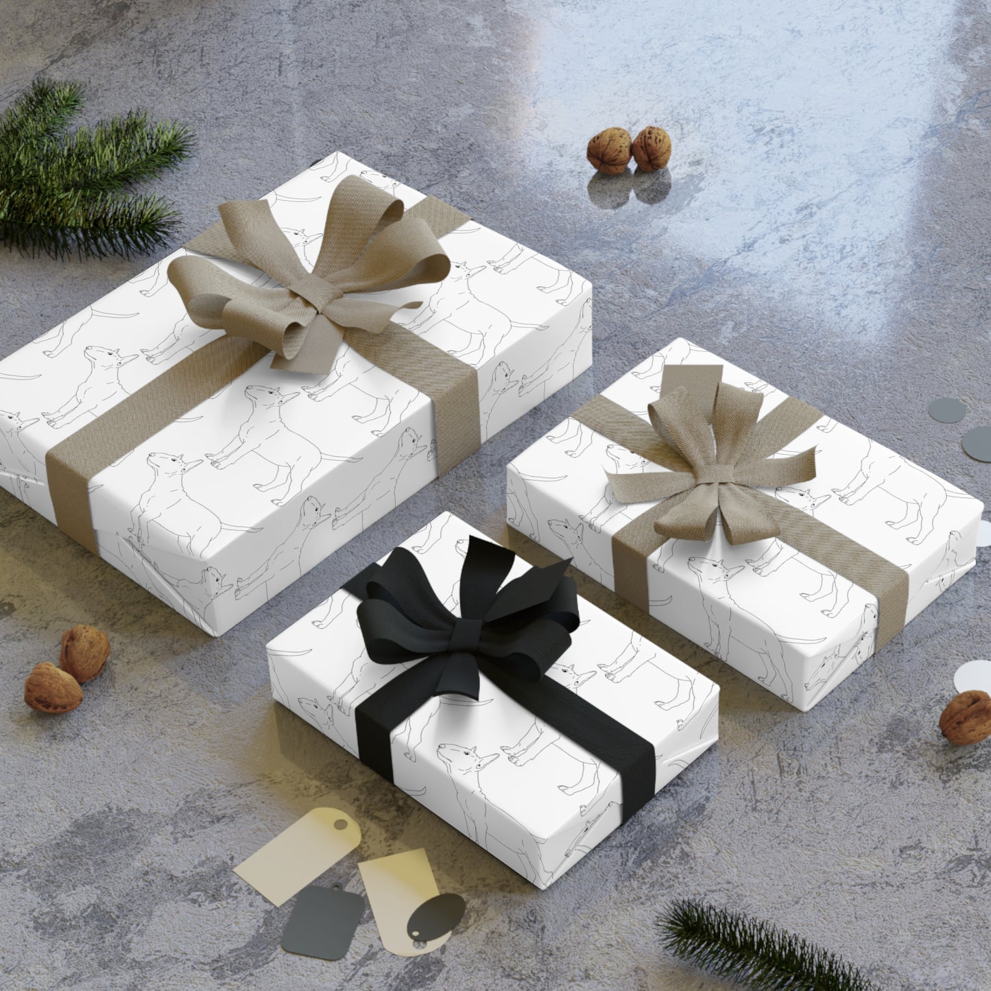 Bull Terrier Gift Wrapping Paper Rolls, 1pc