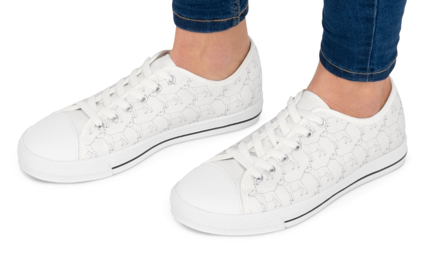 Women's Bull Terrier Sketch Low Top Sneakers