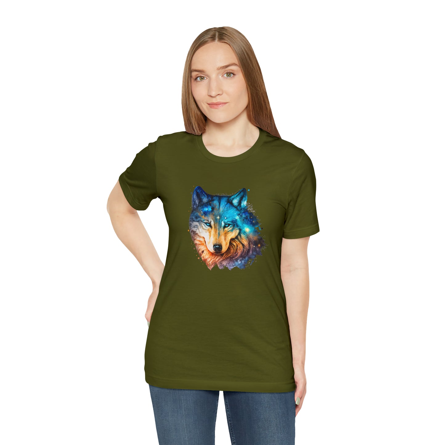 Unisex Jersey Short Sleeve Watercolor Wolf Tee