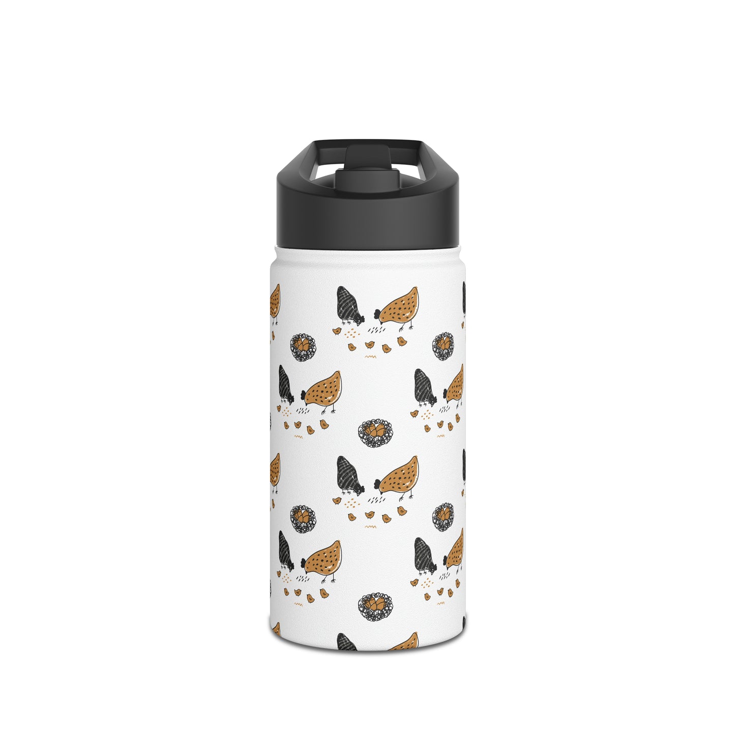 Chicken Stainless Steel Water Bottle, Standard Lid