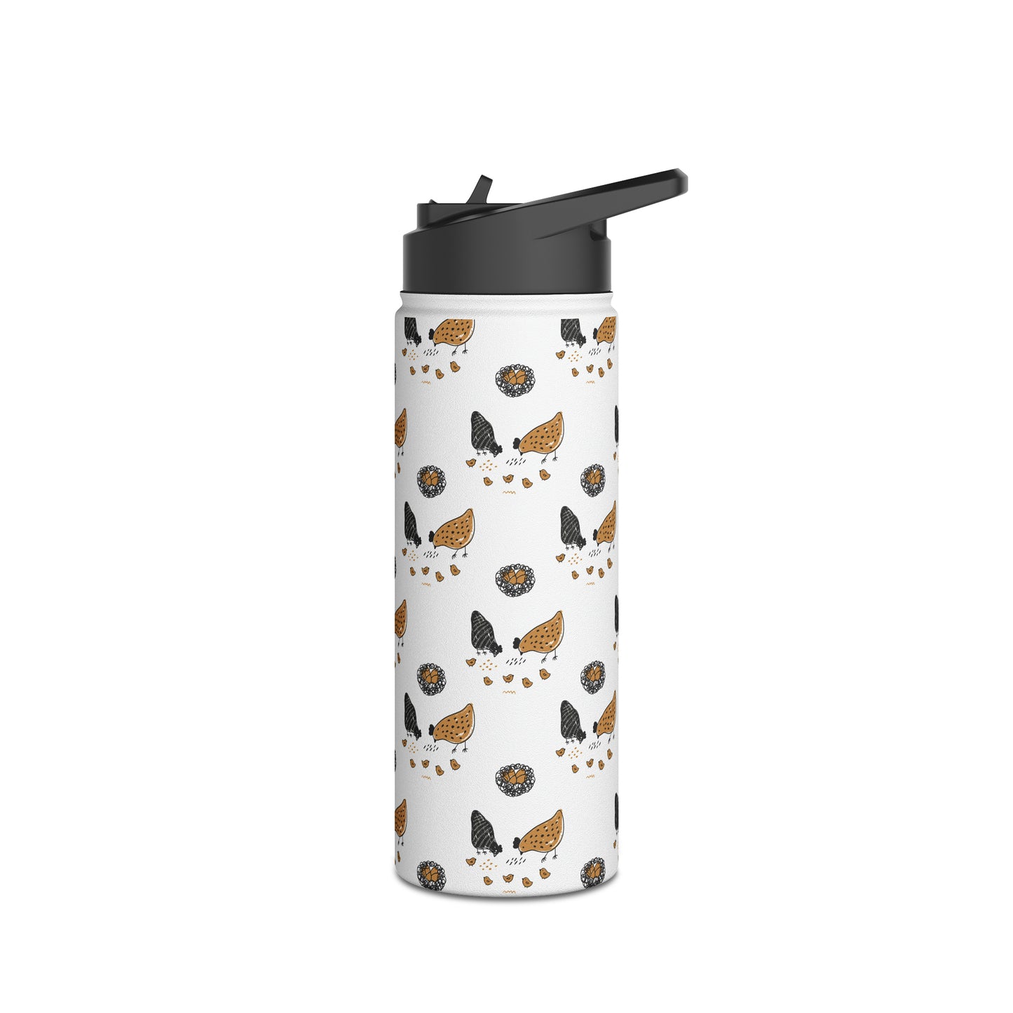 Chicken Stainless Steel Water Bottle, Standard Lid